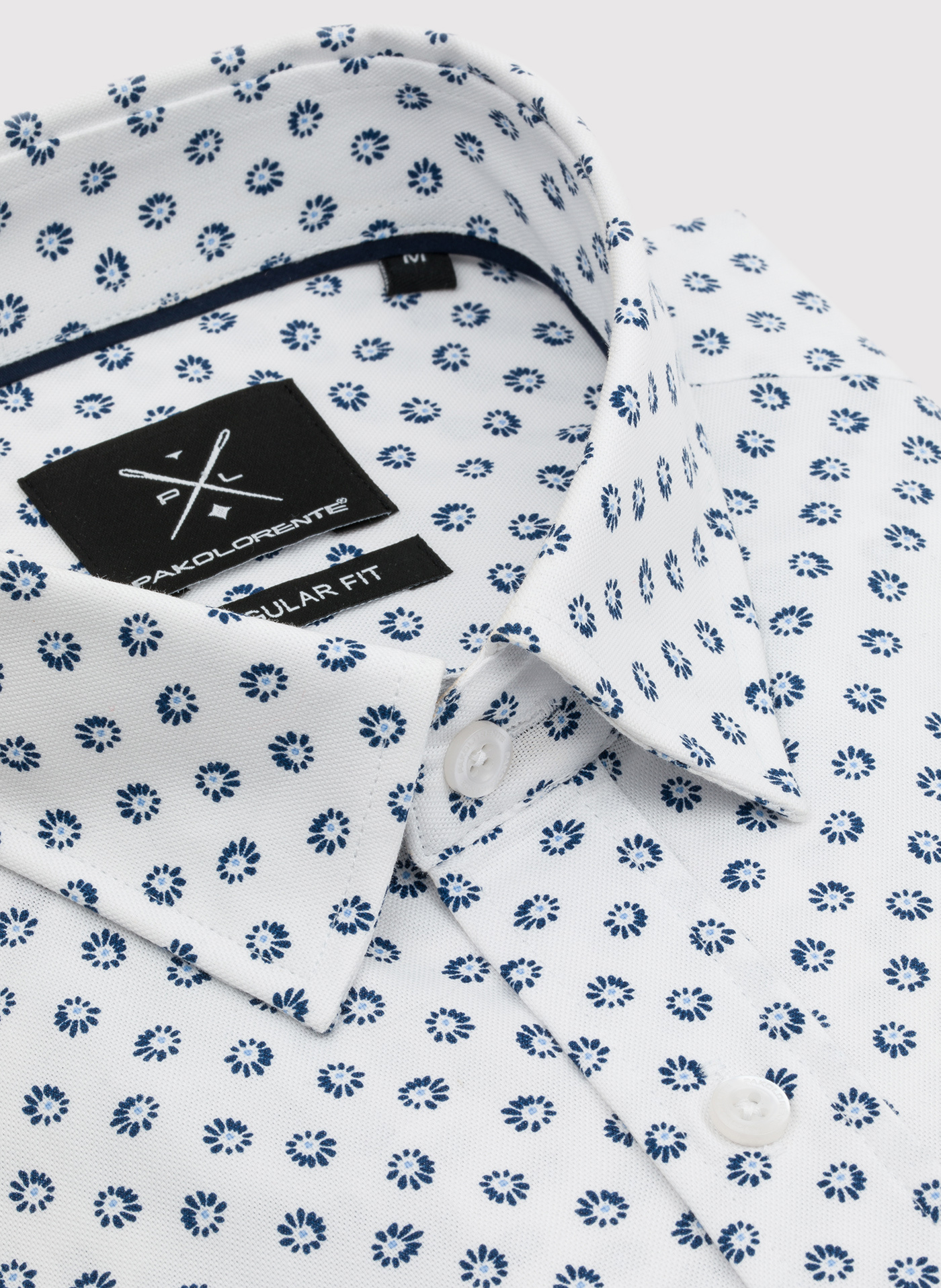 PAKO LORENTE - Biała bawełniana koszula mikrowzór - Pako Lorente