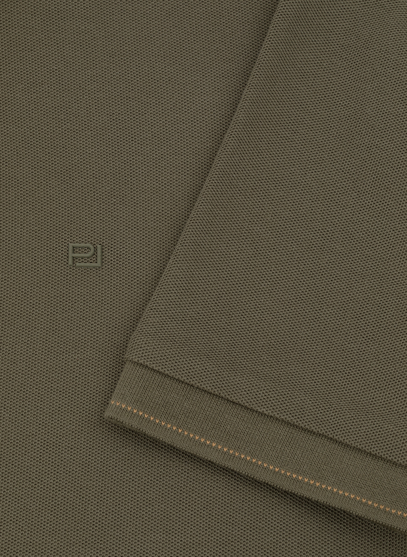 PAKO LORENTE - Oliwkowy t-shirt polo na guziczki - Pako Lorente