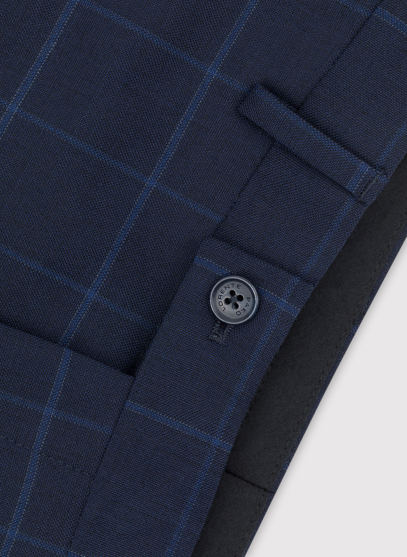 Granatowe spodnie garniturowe w niebieską kratkę - Pako Lorente