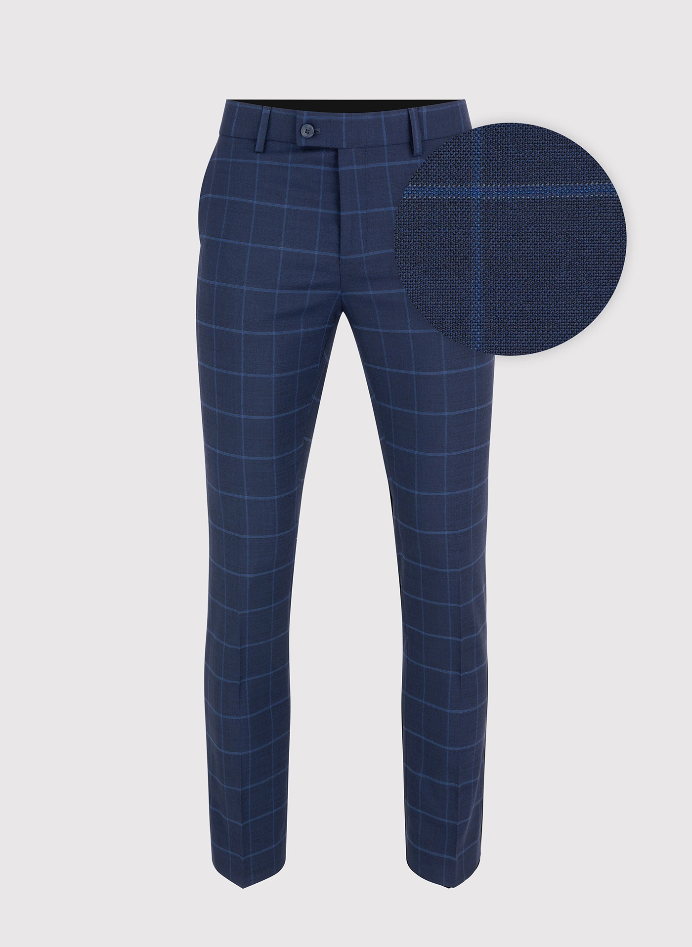 Granatowe spodnie garniturowe w niebieską kratkę - Pako Lorente
