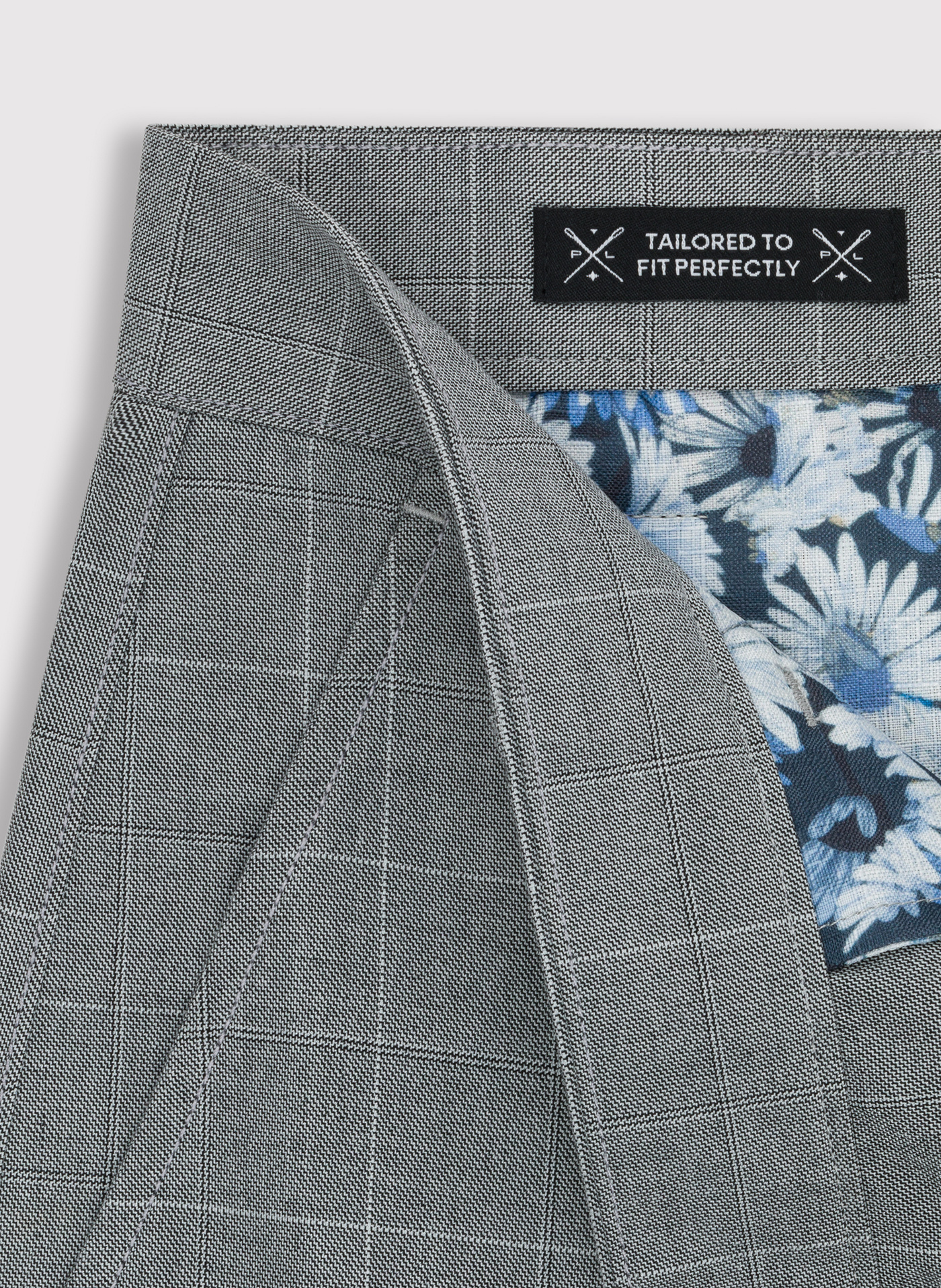 Szare spodnie męskie w kratkę P24SF-WX-002-S-S - Pako Lorente - Pako Lorente