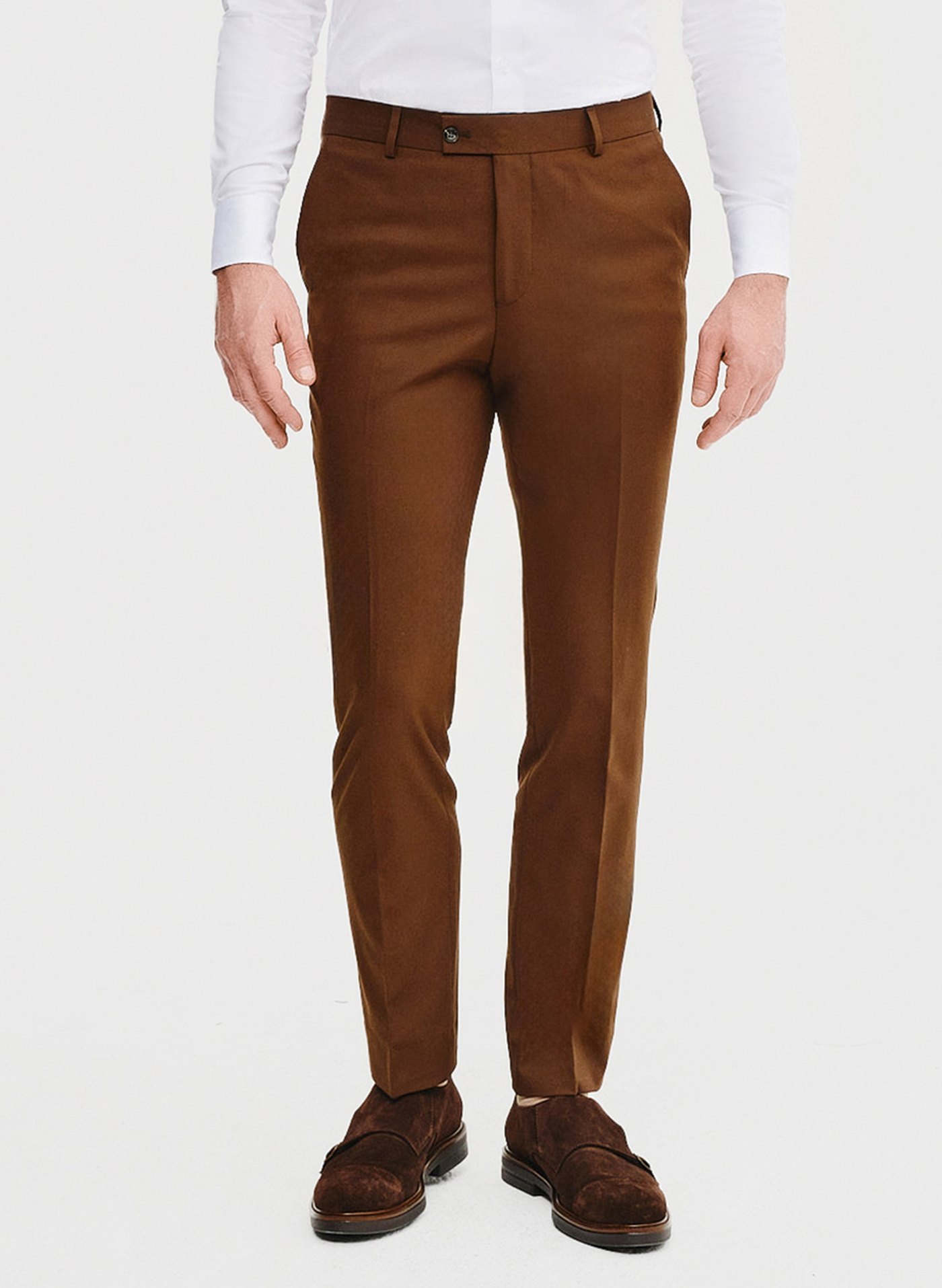 Brązowe spodnie ganiturowe - Pako Lorente