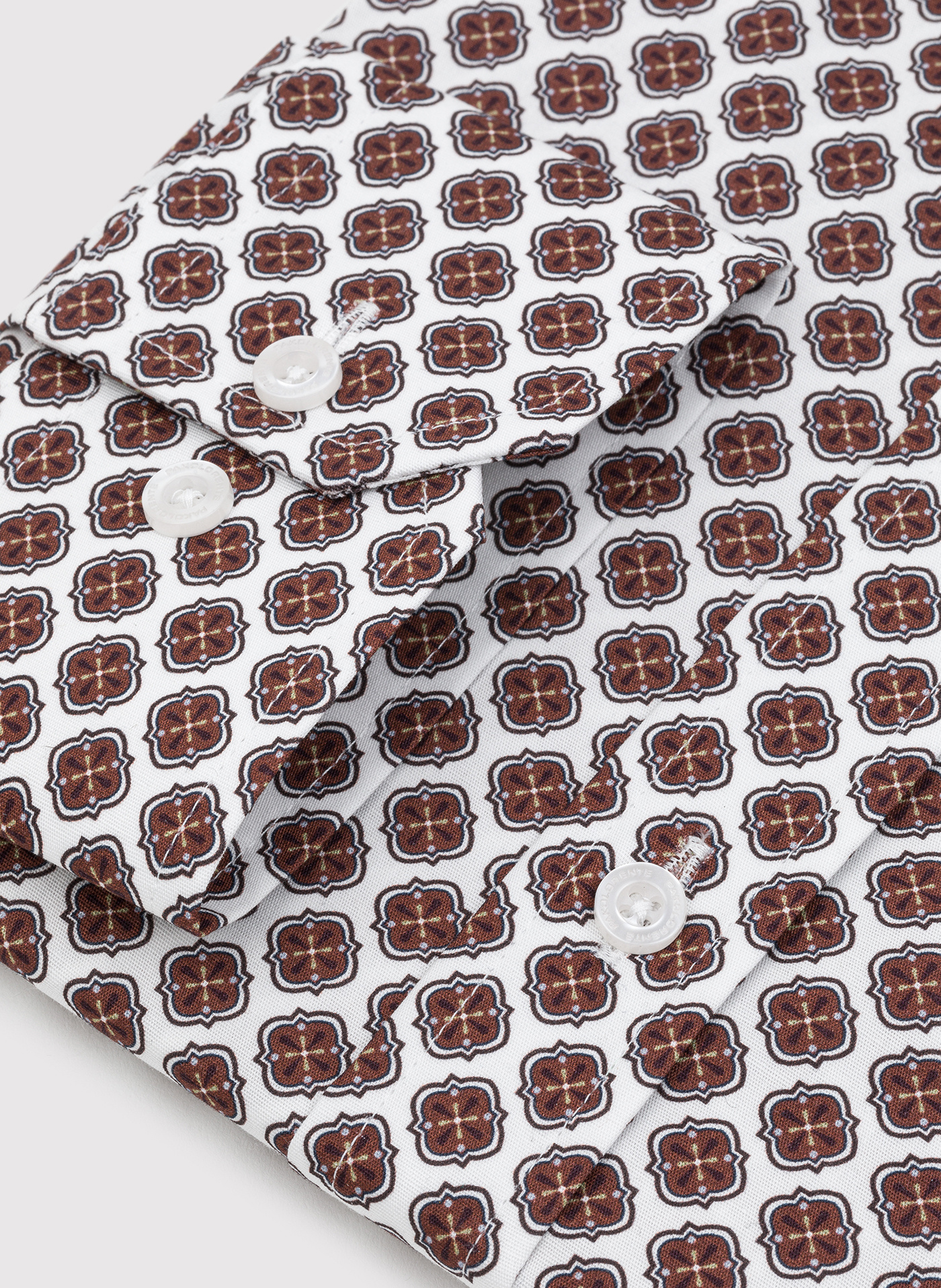 Casualowa koszula męska w brązowy wzór - Pako Lorente