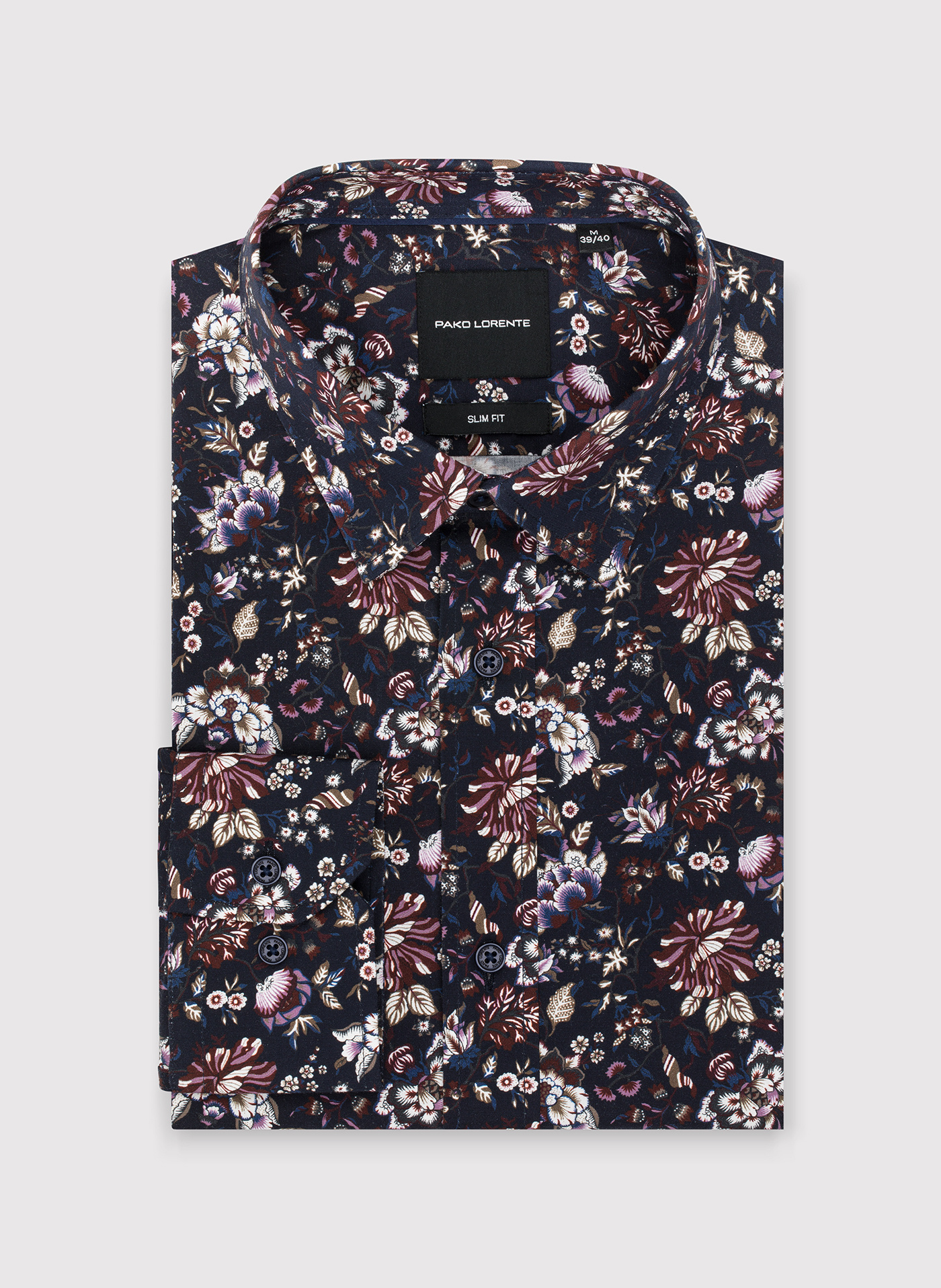 Granatowa koszula w kwiaty - Pako Lorente