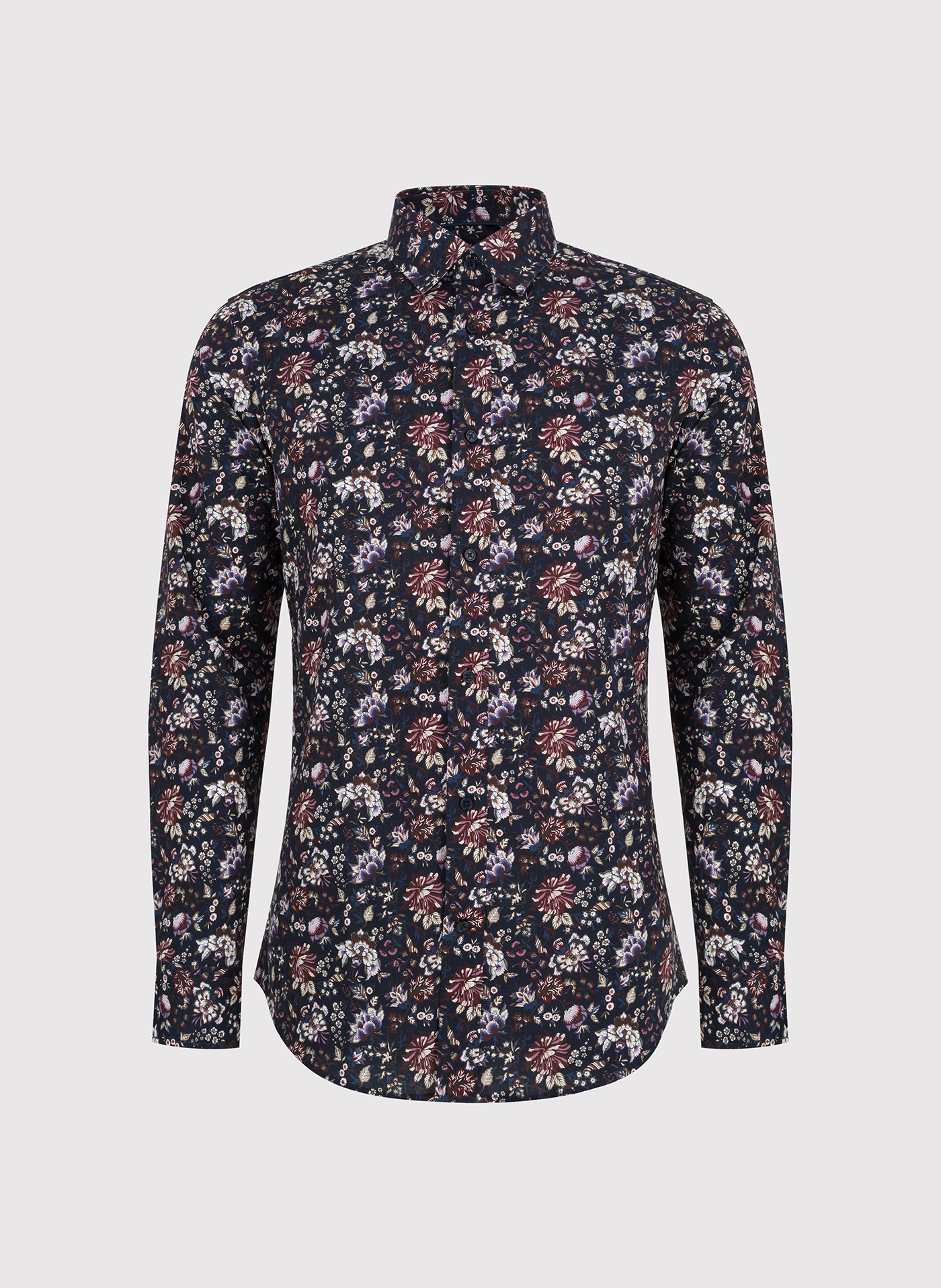 Granatowa koszula w kwiaty - Pako Lorente