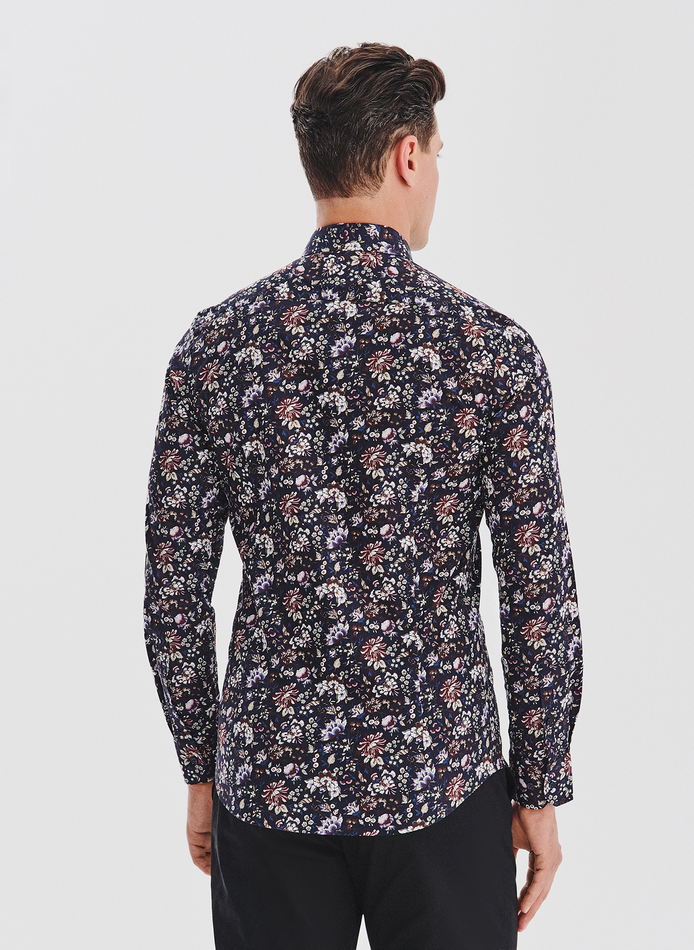 Granatowa koszula w kwiaty - Pako Lorente