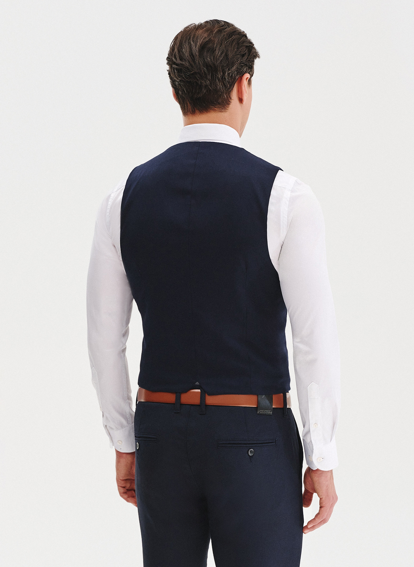 PAKO LORENTE –Granatowa dwurzędowa kamizelka męska - Pako Lorente