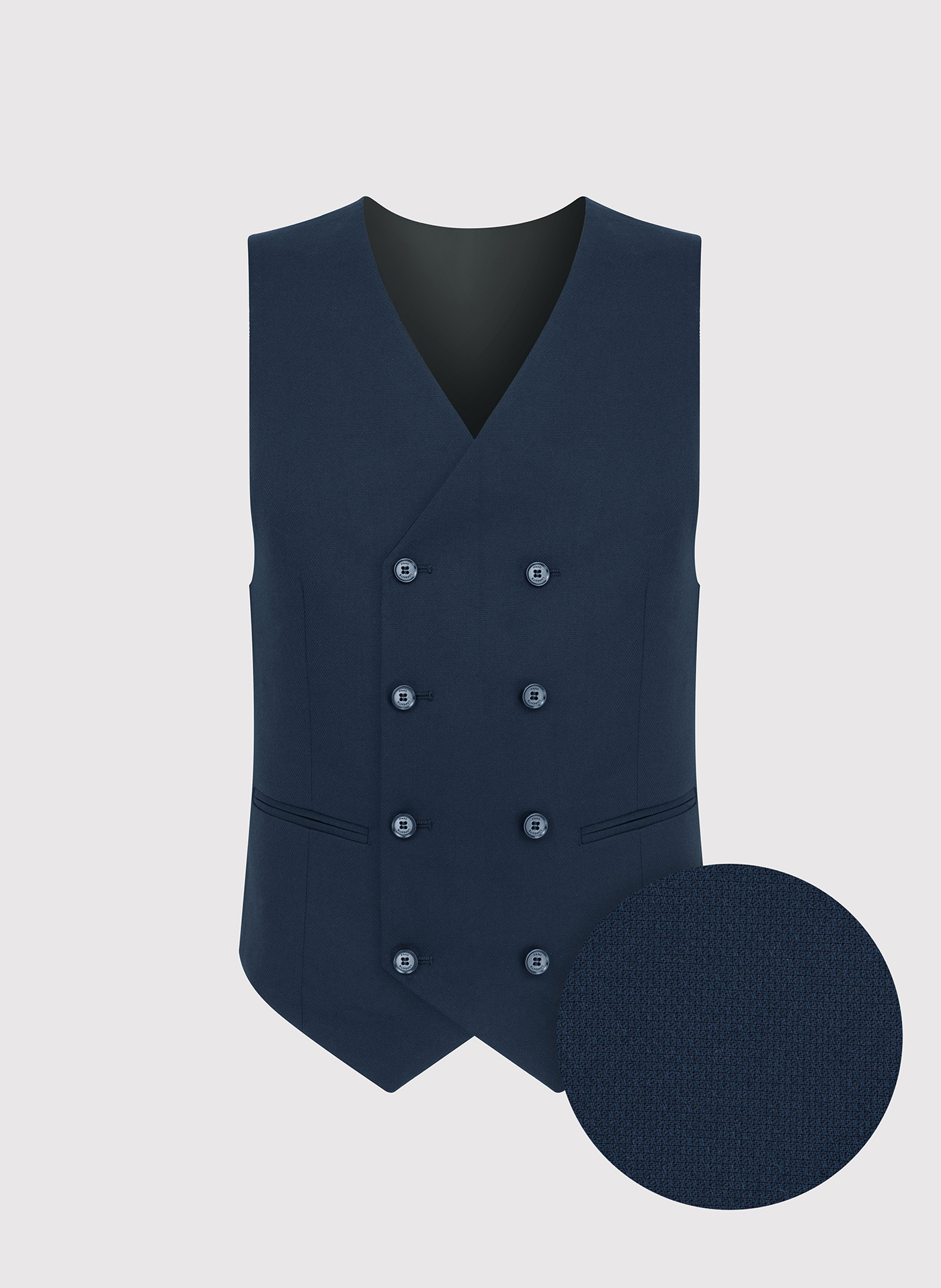 PAKO LORENTE –Granatowa dwurzędowa kamizelka męska - Pako Lorente