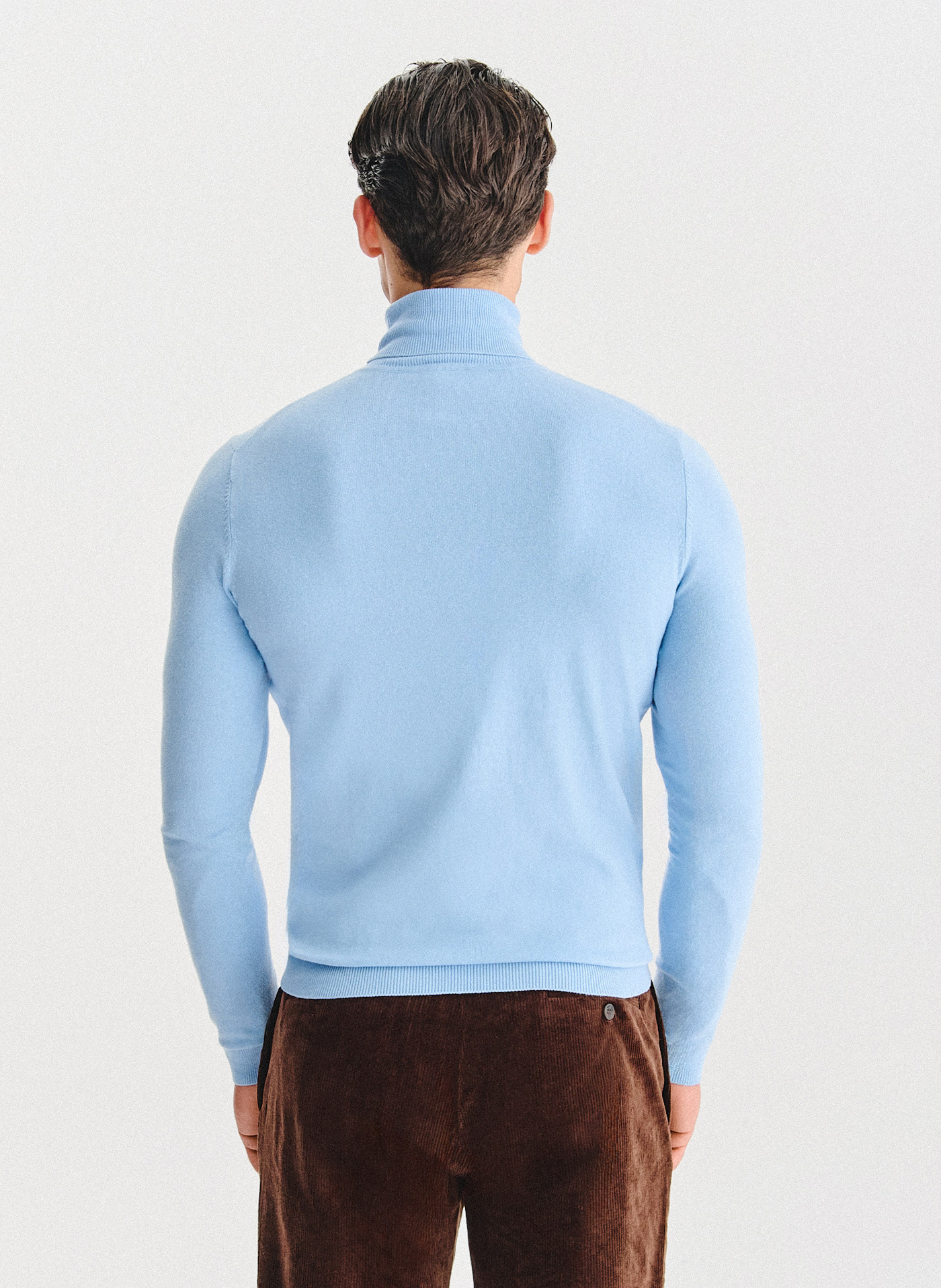 PAKO LORENTE - Jasnoniebieski gładki golf męski - Pako Lorente