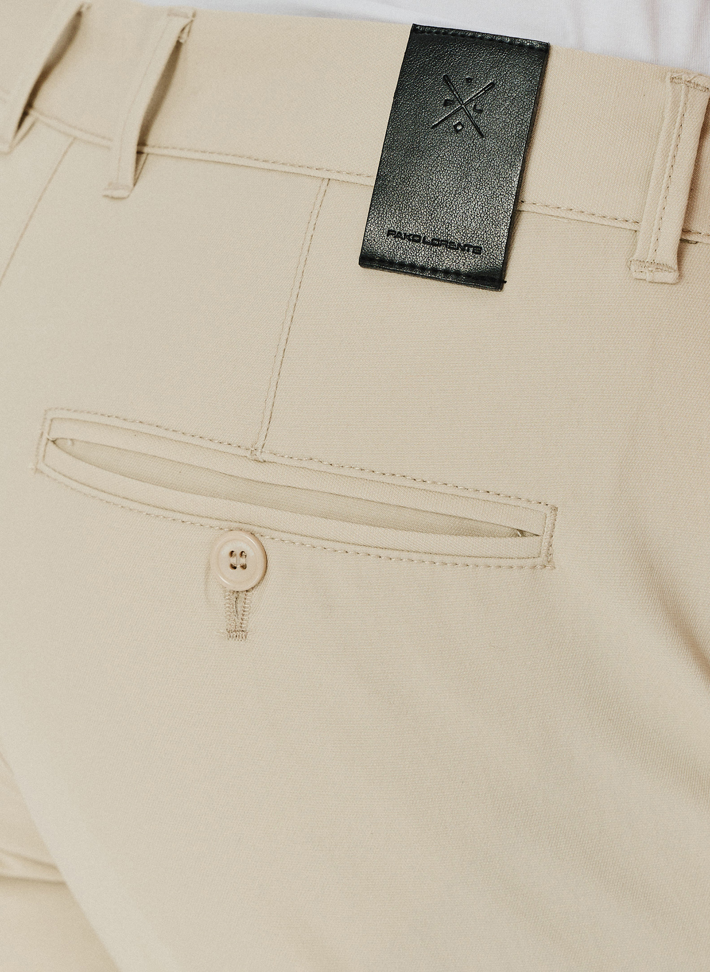 Beżowe gładkie spodnie męskie P24SF-WX-003-E-0 - Pako Lorente - Pako Lorente