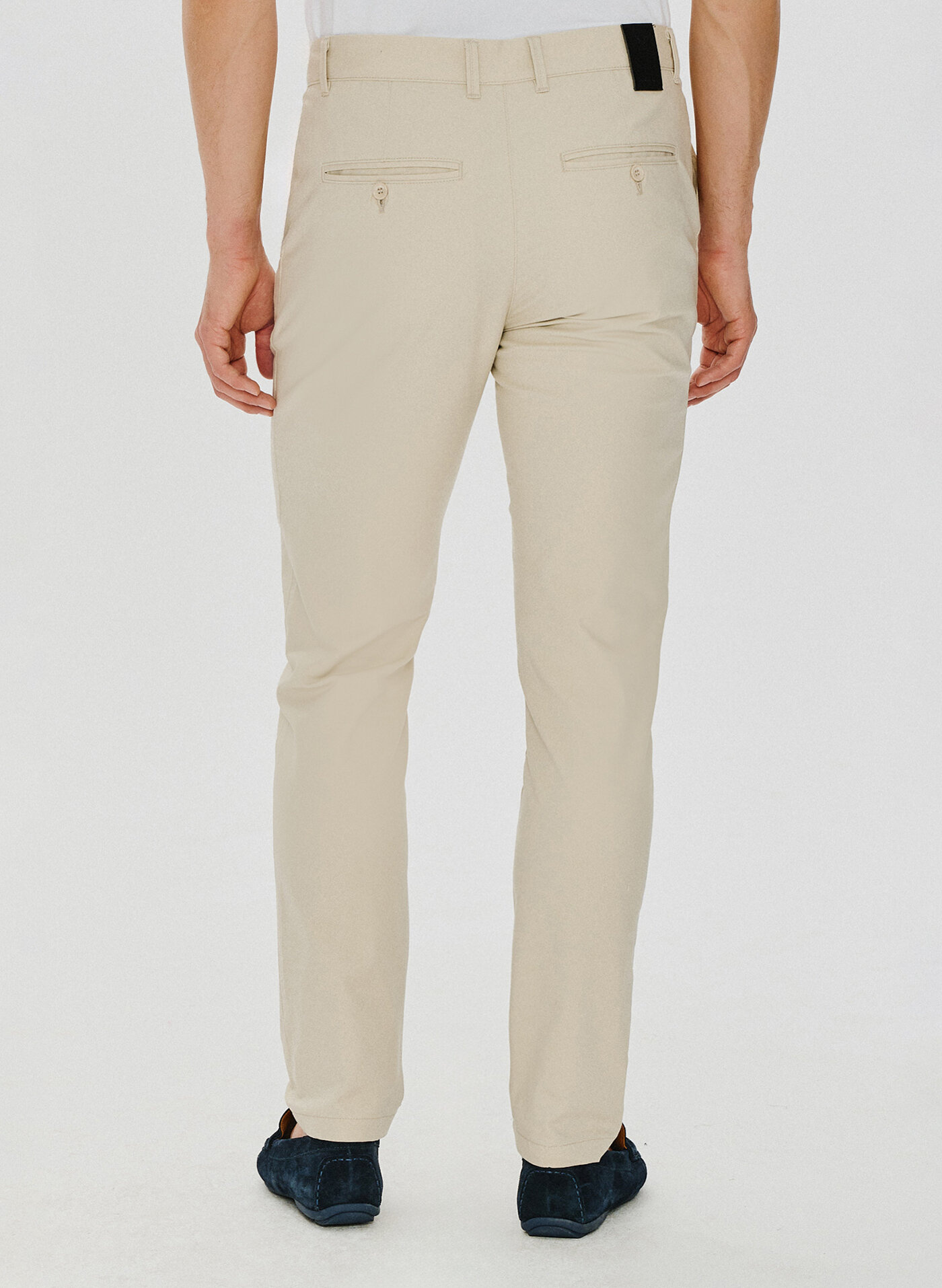 Beżowe gładkie spodnie męskie P24SF-WX-003-E-0 - Pako Lorente - Pako Lorente