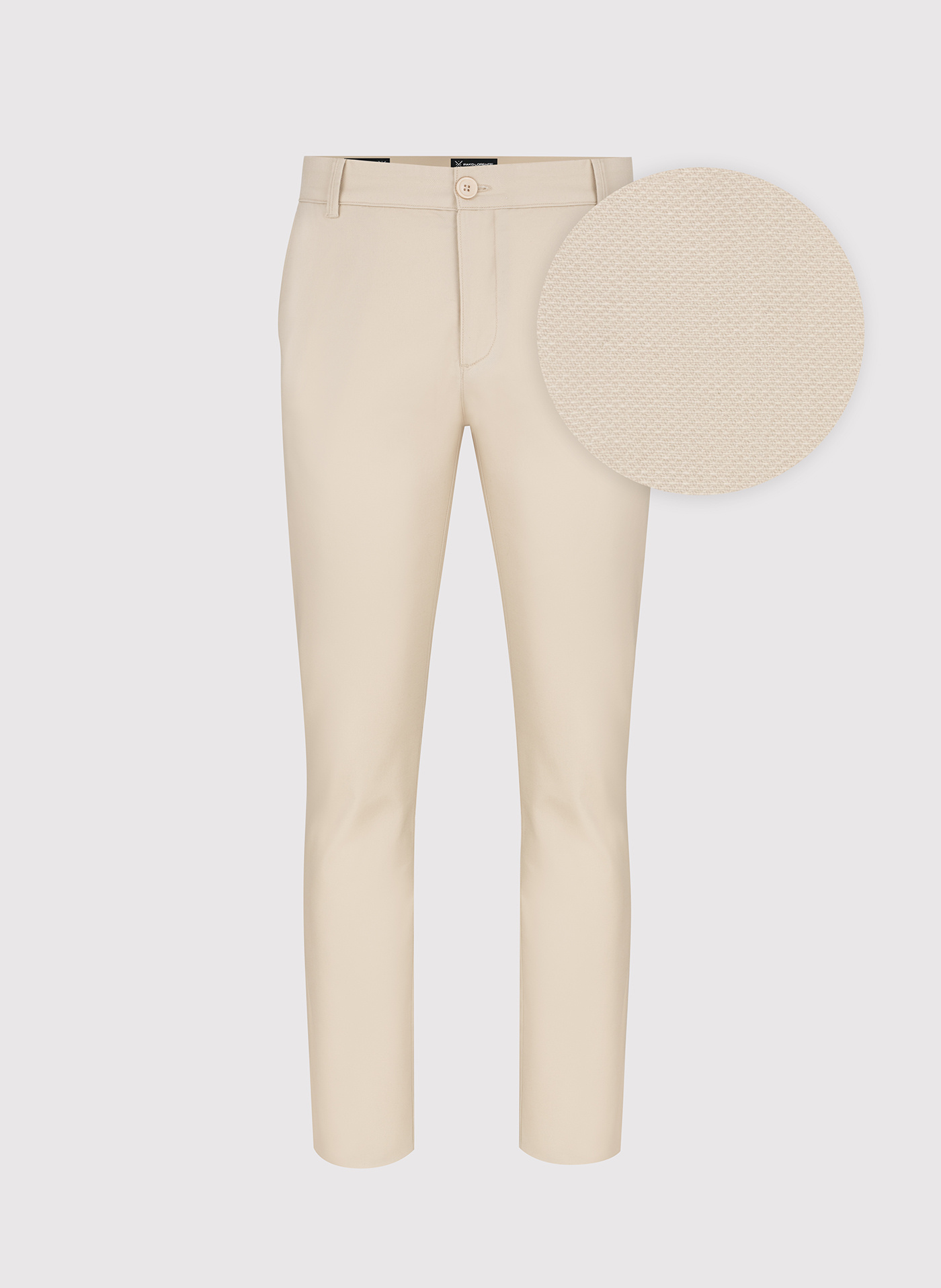 Beżowe gładkie spodnie męskie P24SF-WX-003-E-0 - Pako Lorente - Pako Lorente