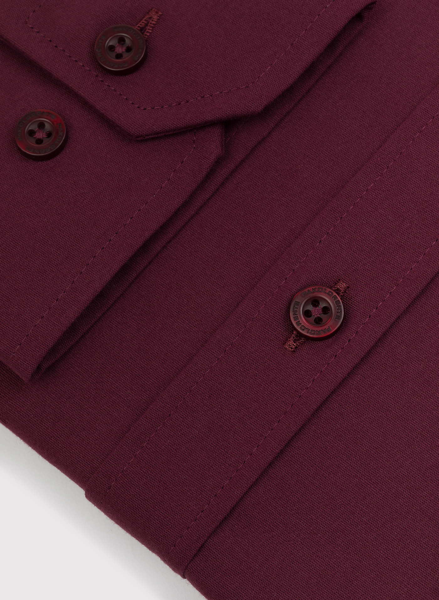 Bordowa gładka koszula męska - Pako Lorente
