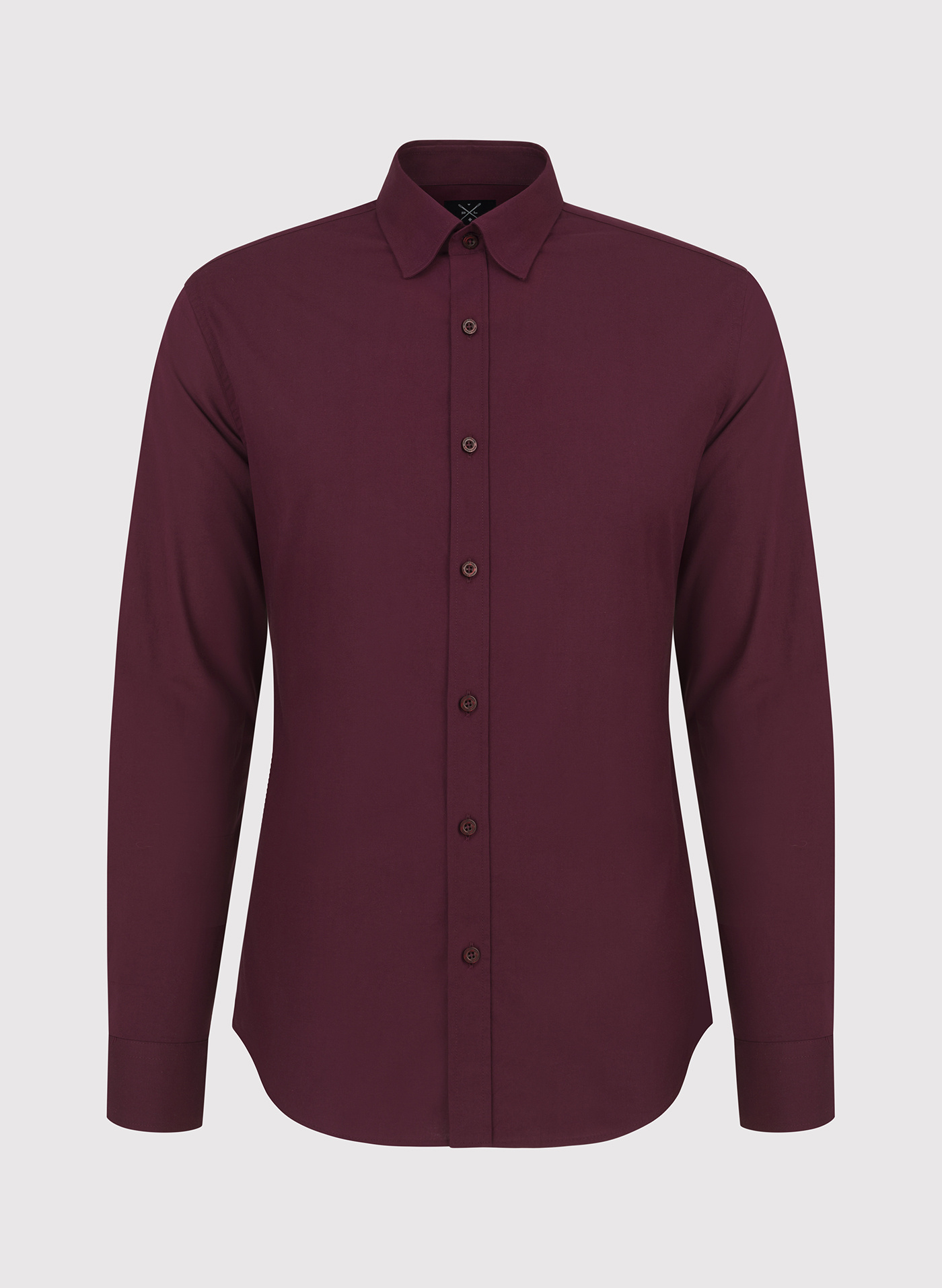 Bordowa gładka koszula męska - Pako Lorente
