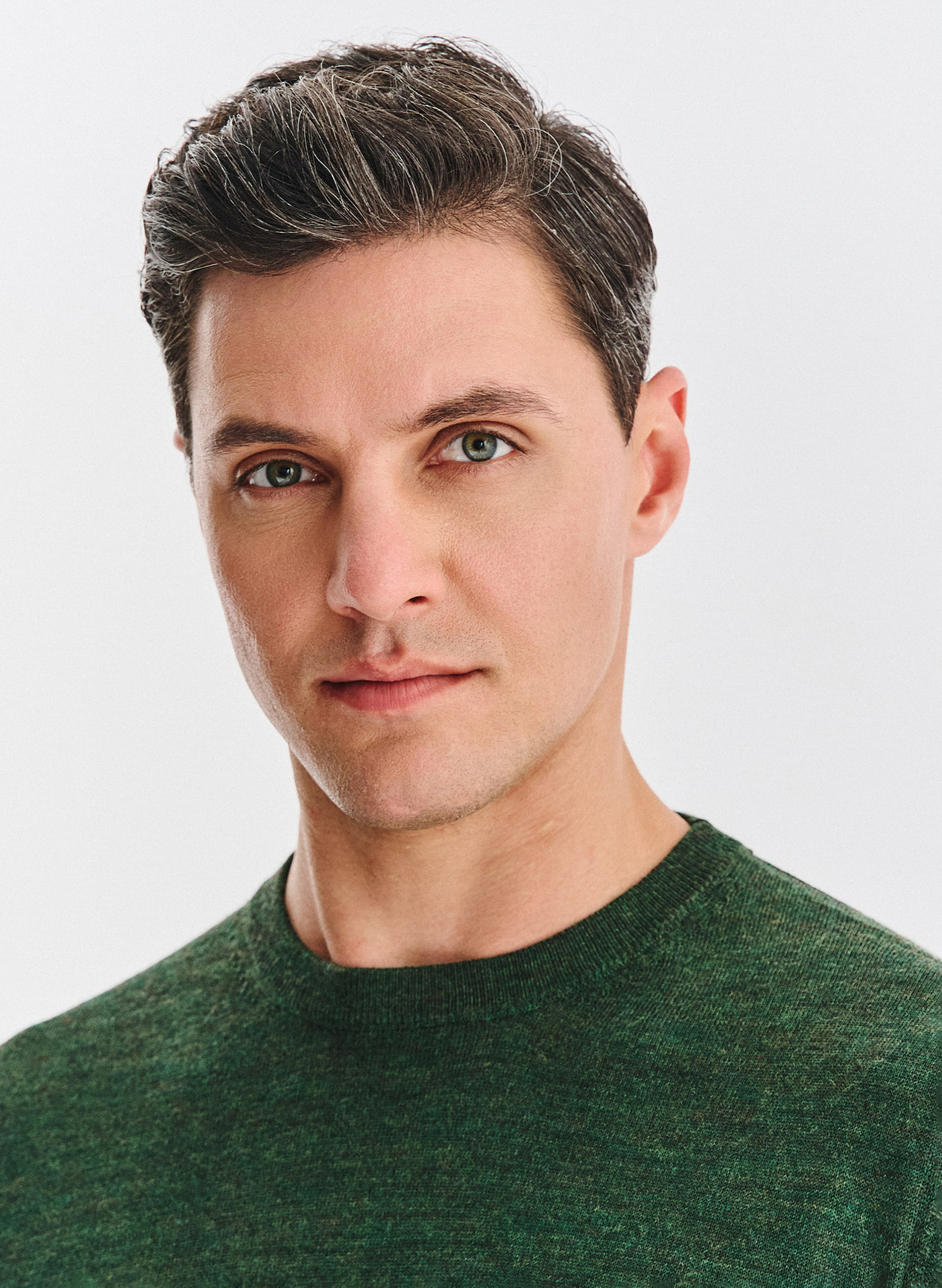 Zielony sweter męski z wełną - Pako Lorente