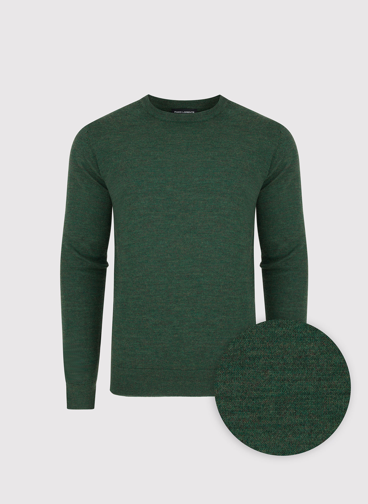 Zielony sweter męski z wełną - Pako Lorente