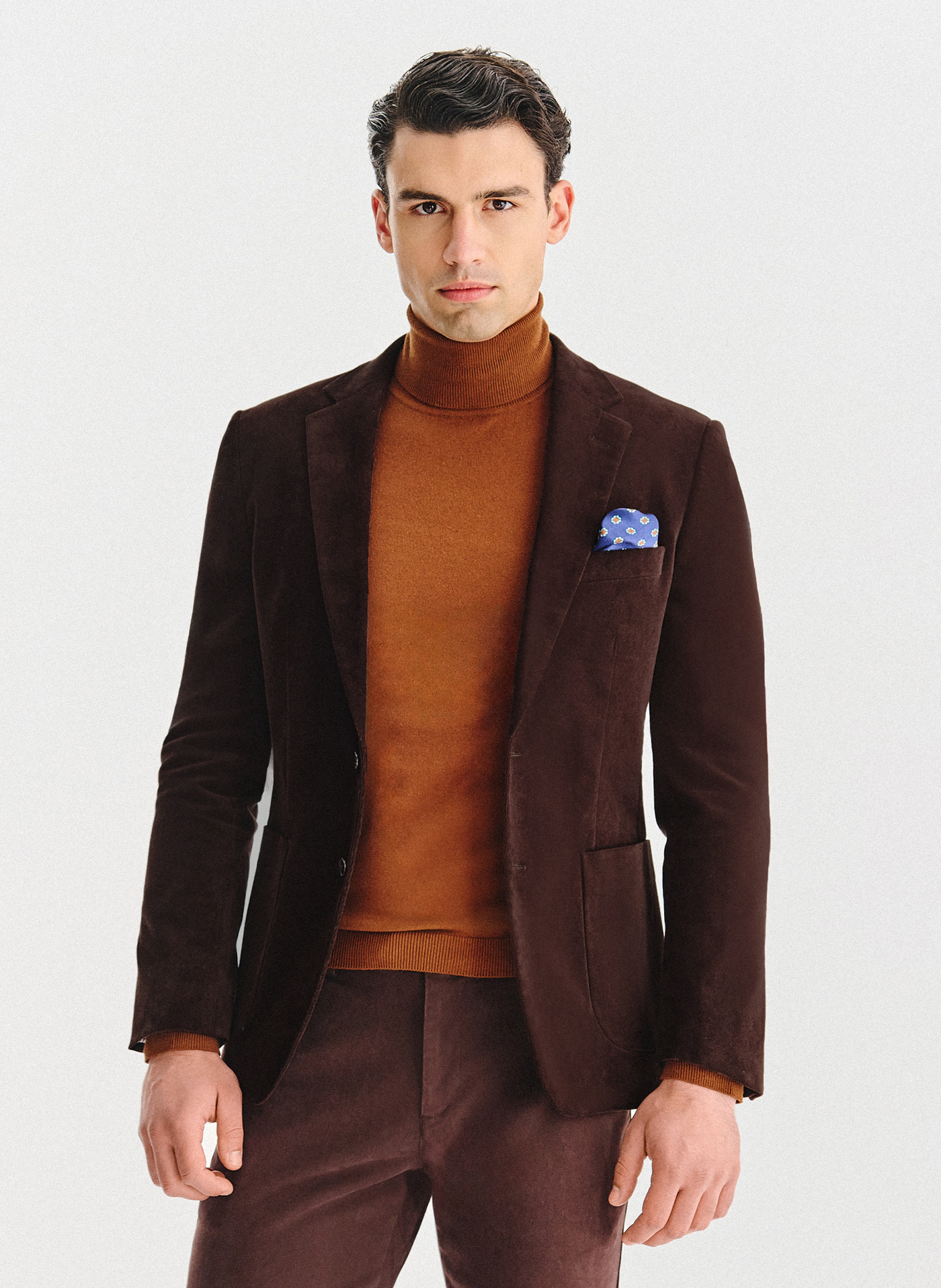 PAKO LORENTE - Brązowa sztruksowa marynarka męska - Pako Lorente