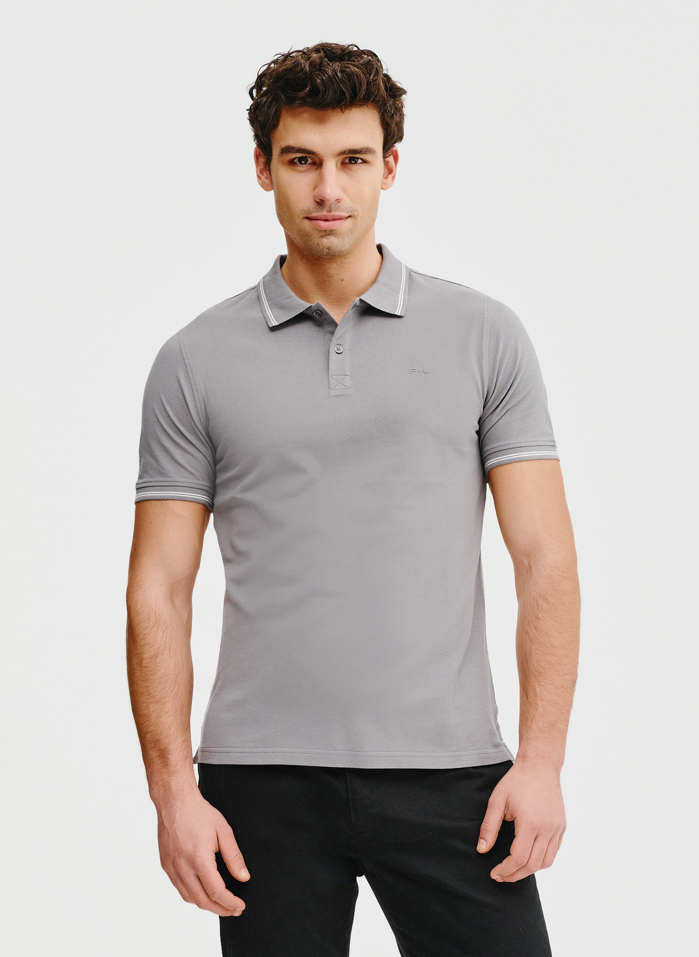 T-shirt polo w kolorze grafitowym - Pako Lorente