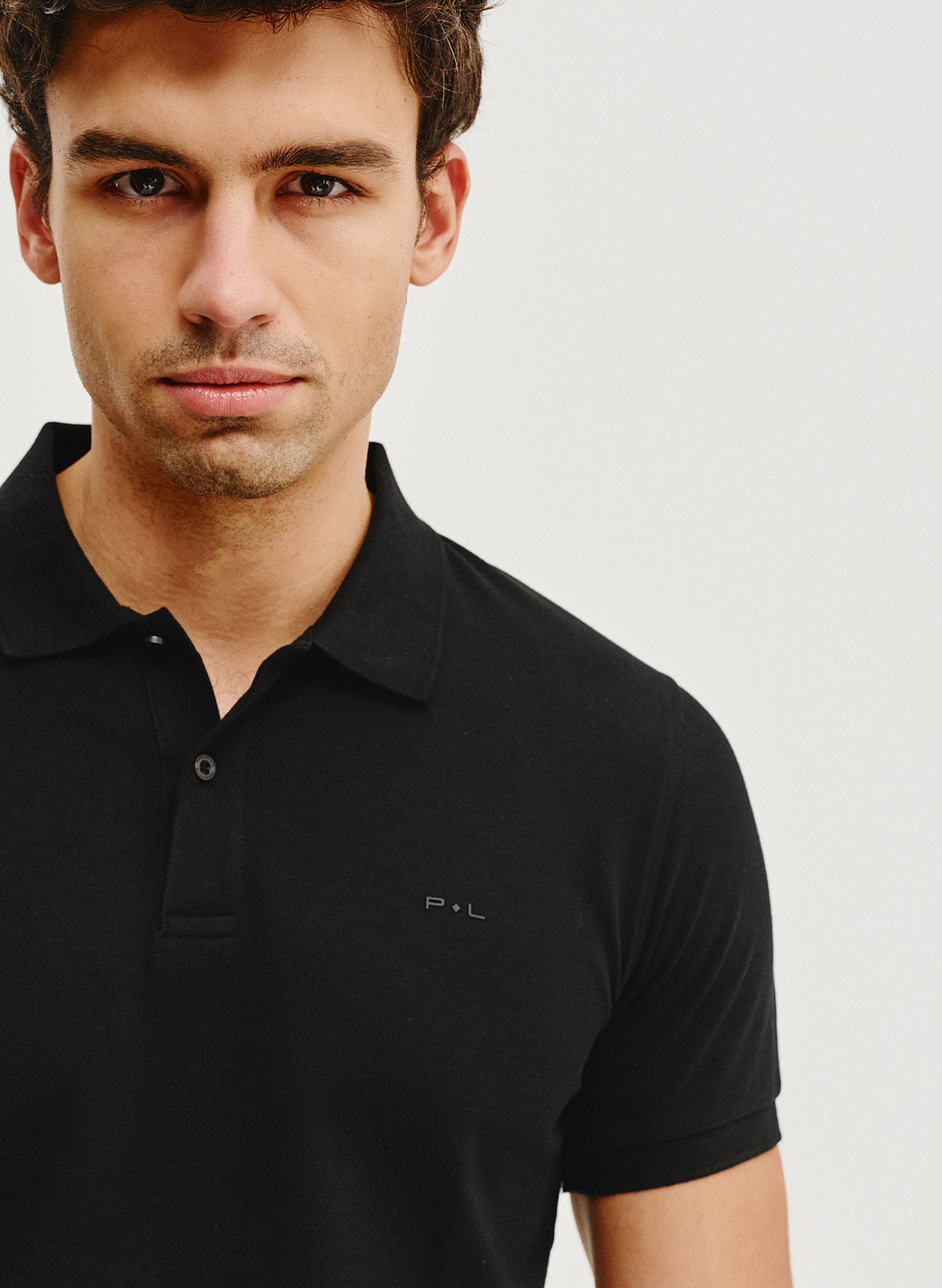 Czarny t-shirt polo - Pako Lorente