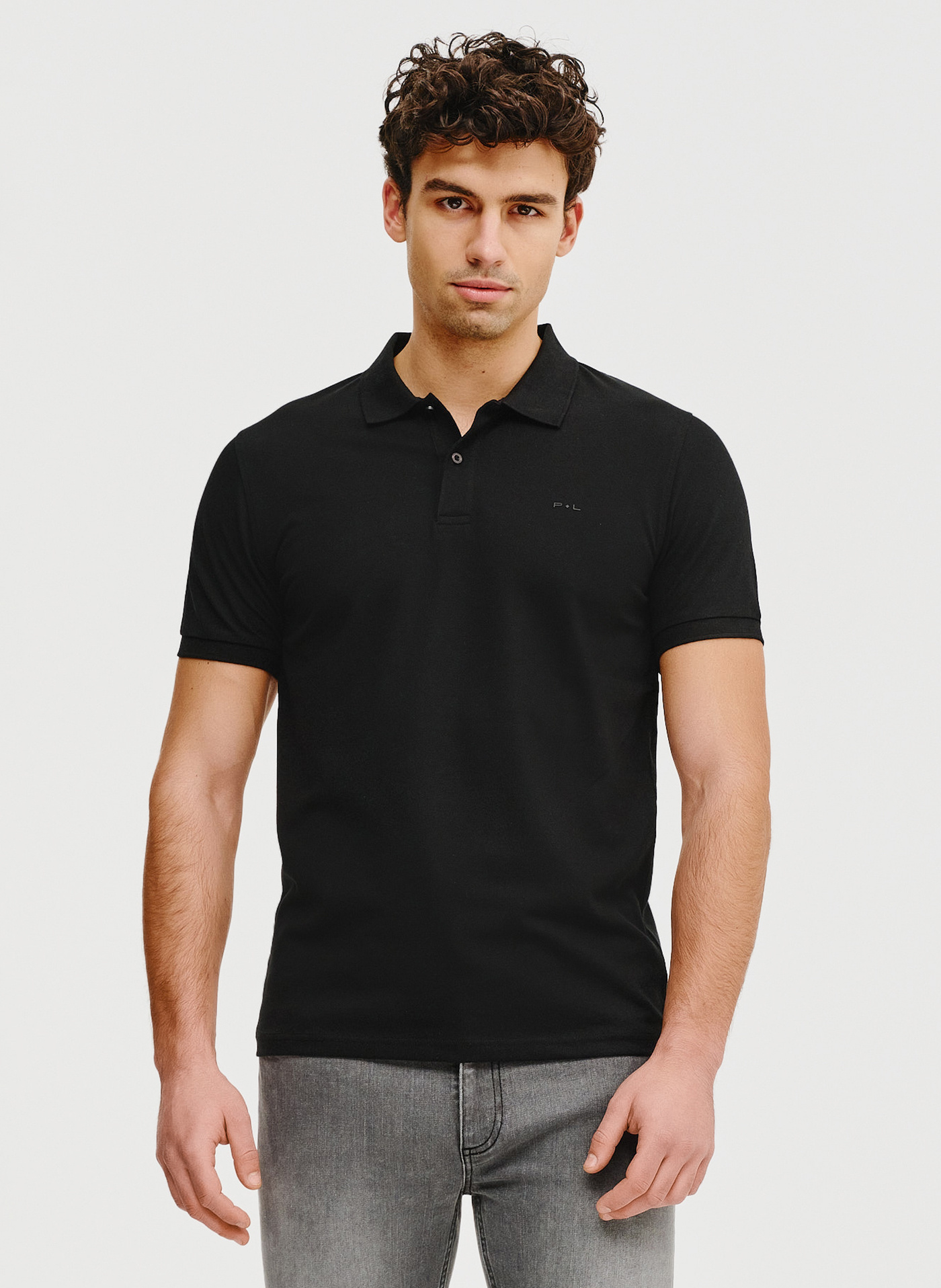 Czarny t-shirt polo - Pako Lorente
