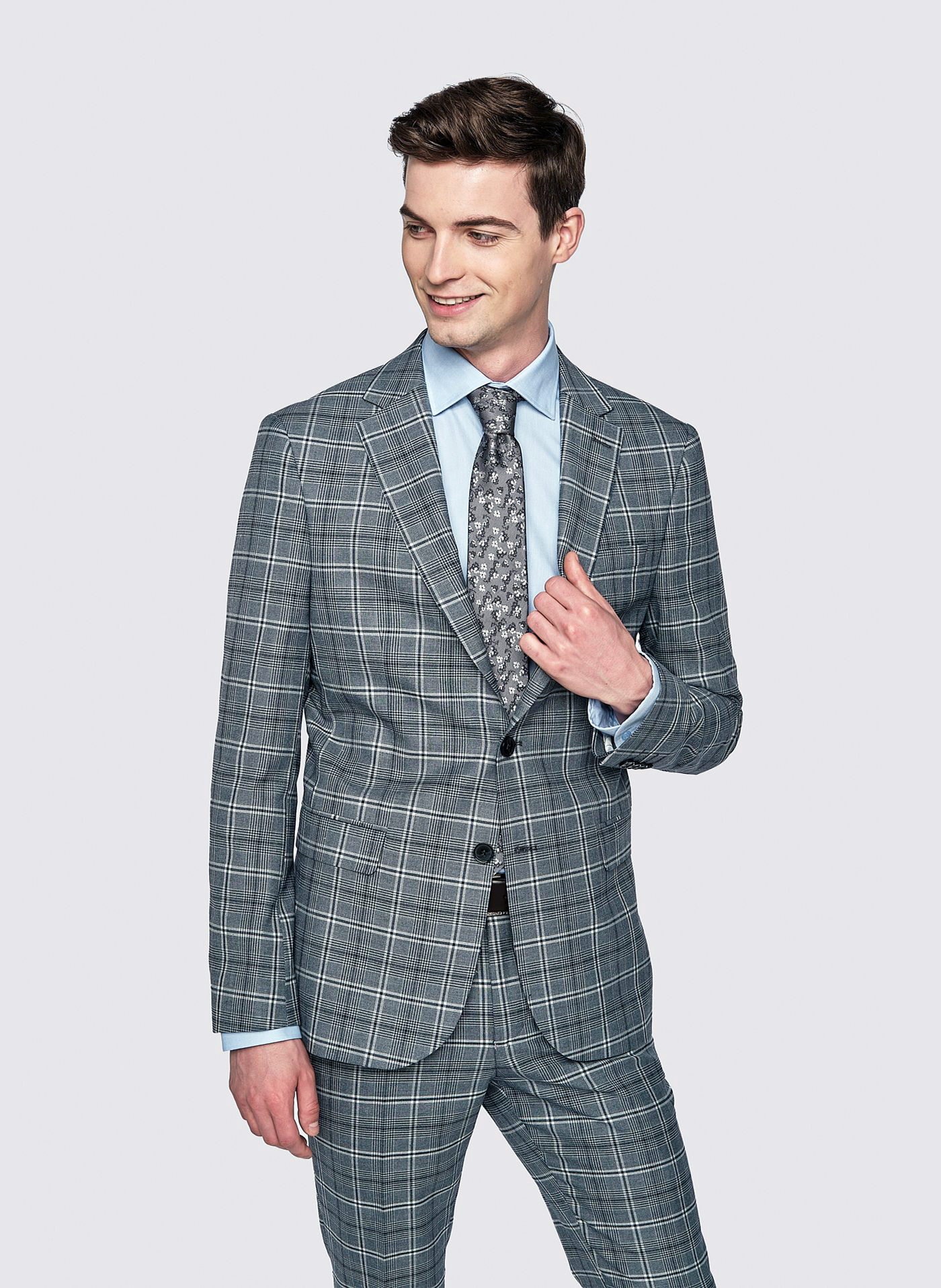 Szara marynarka garniturowa w kratę - Pako Lorente