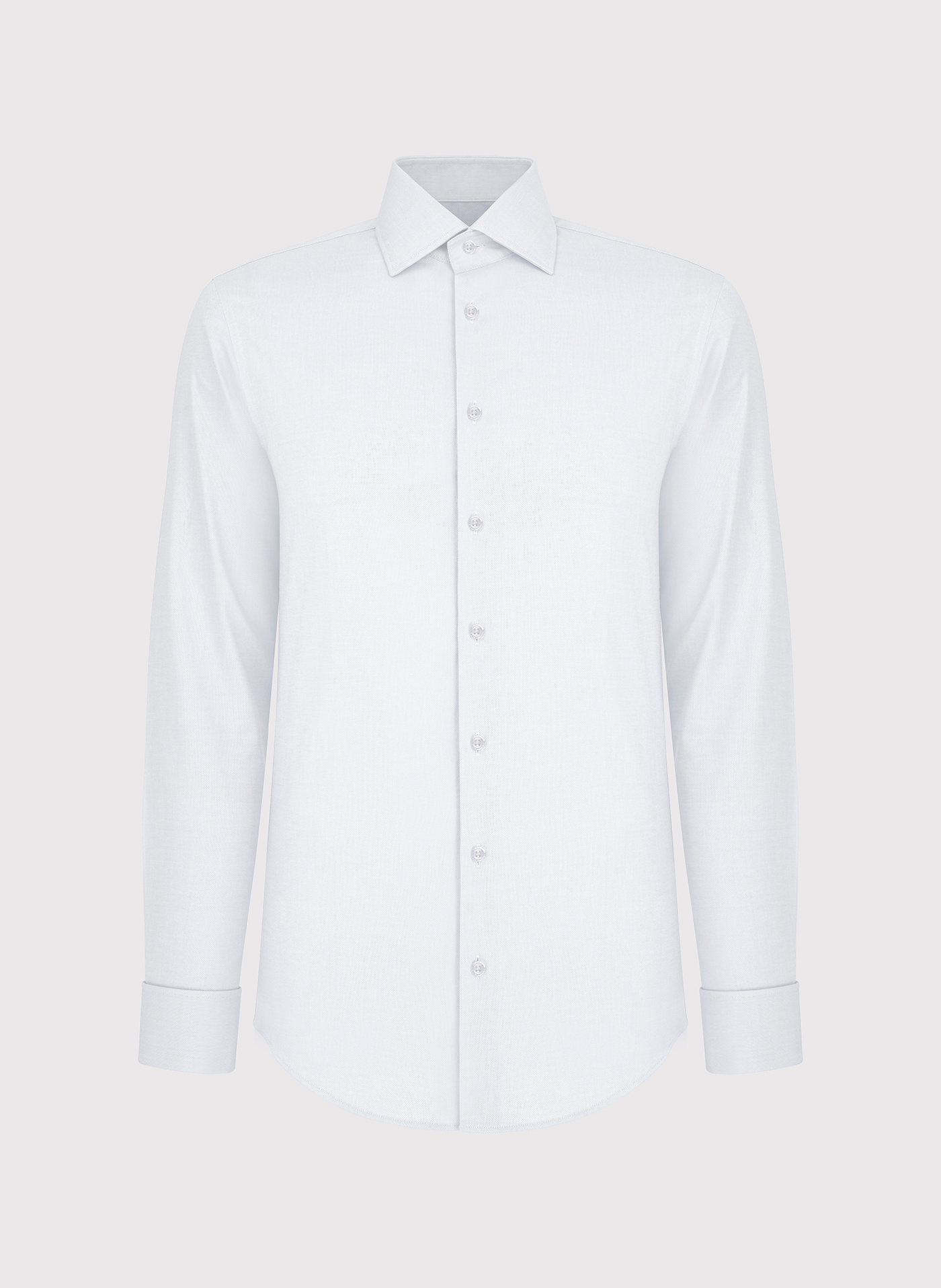 Biała bawełniana koszula męska na spinki - Pako Lorente