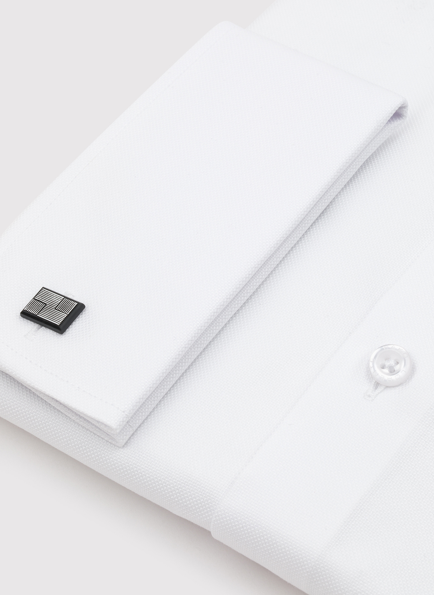 Biała bawełniana koszula męska na spinki - Pako Lorente