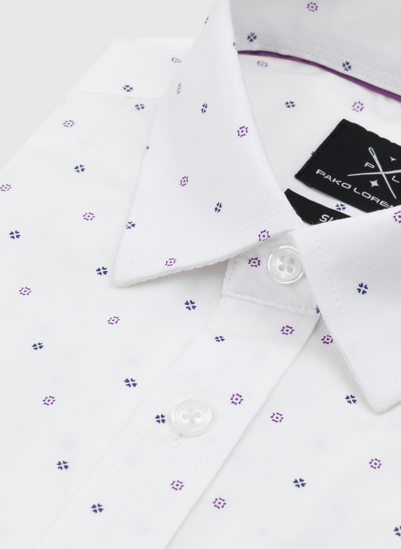 Koszula w kolorze białym w drobny wzór P24SF-1X-022-B-S - Pako Lorente - Pako Lorente