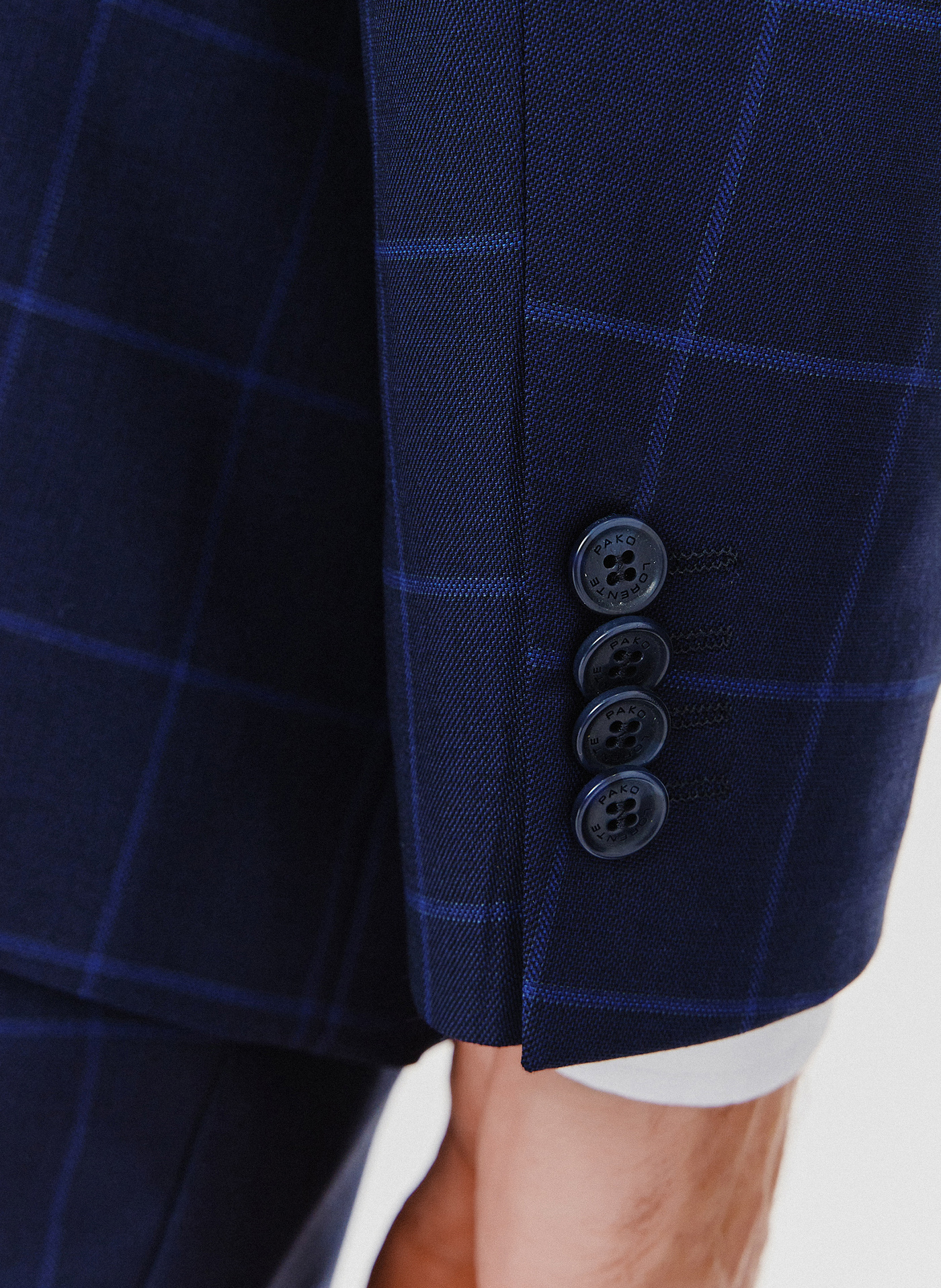 Granatowa marynarka garniturowa w niebieską kratkę - Pako Lorente