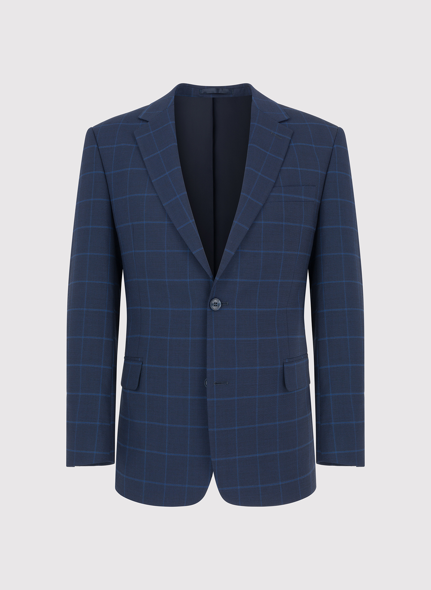Granatowa marynarka garniturowa w niebieską kratkę - Pako Lorente