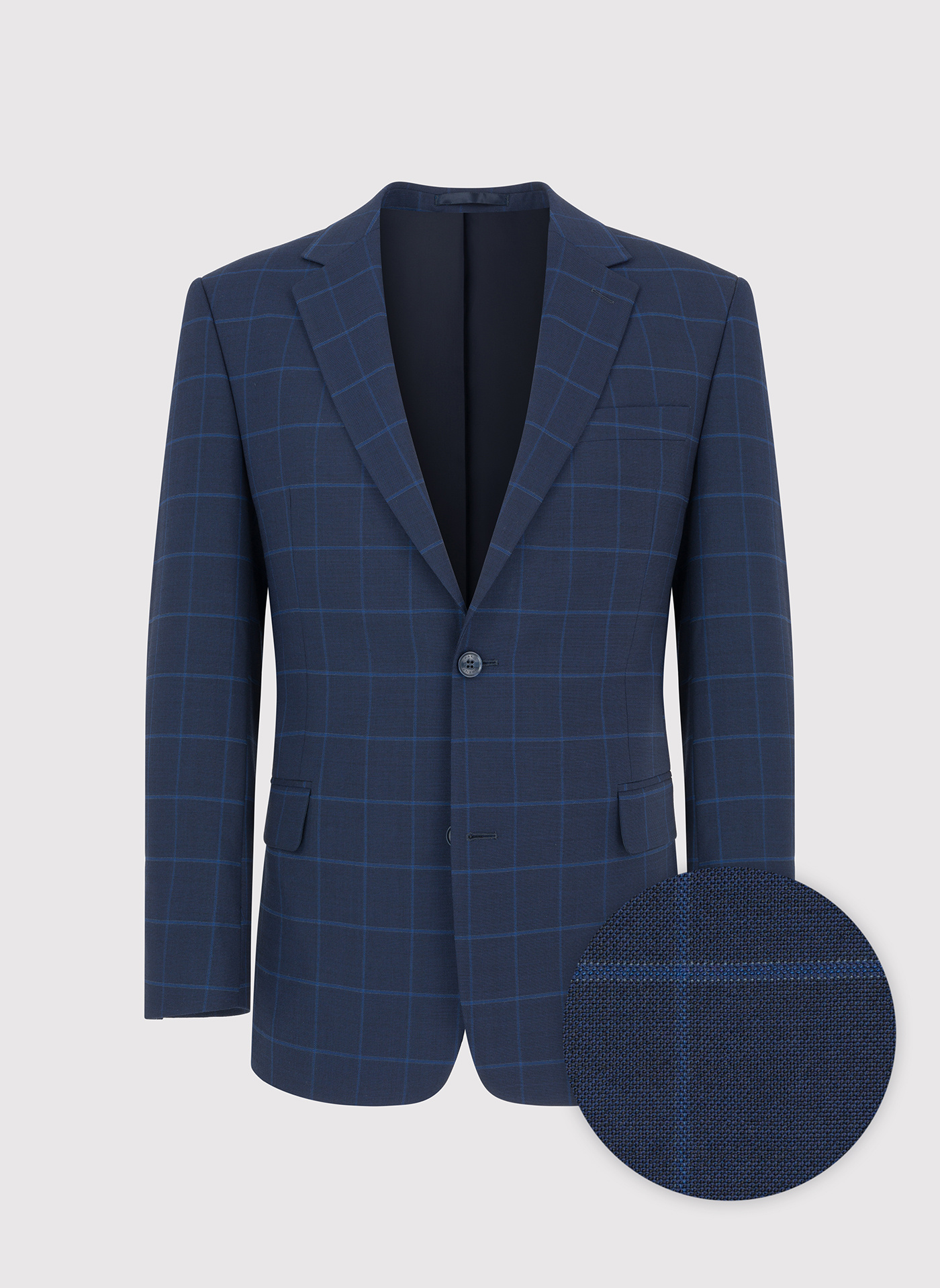 Granatowa marynarka garniturowa w niebieską kratkę - Pako Lorente