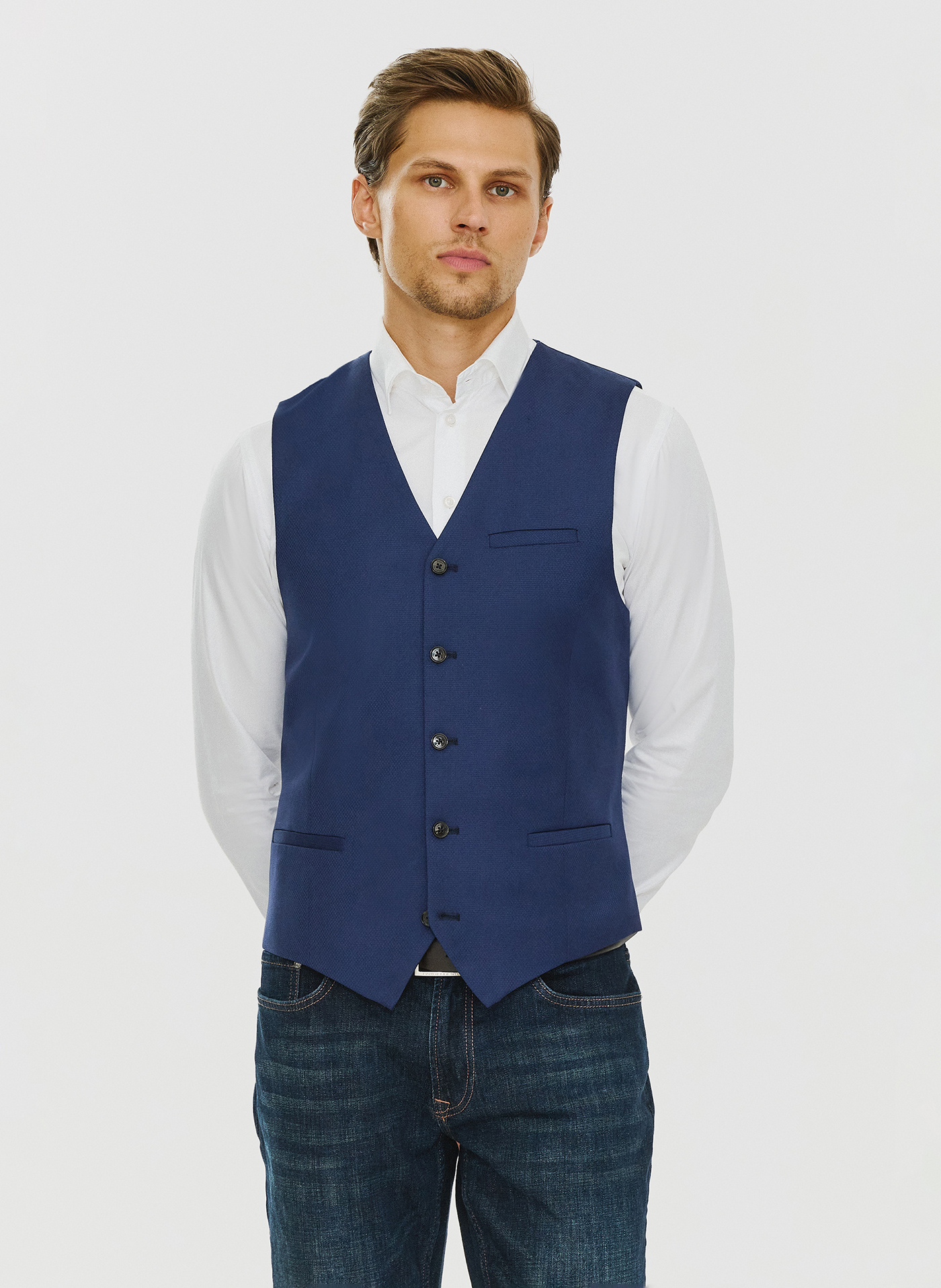 Granatowa męska elegancka kamizelka - Pako Lorente