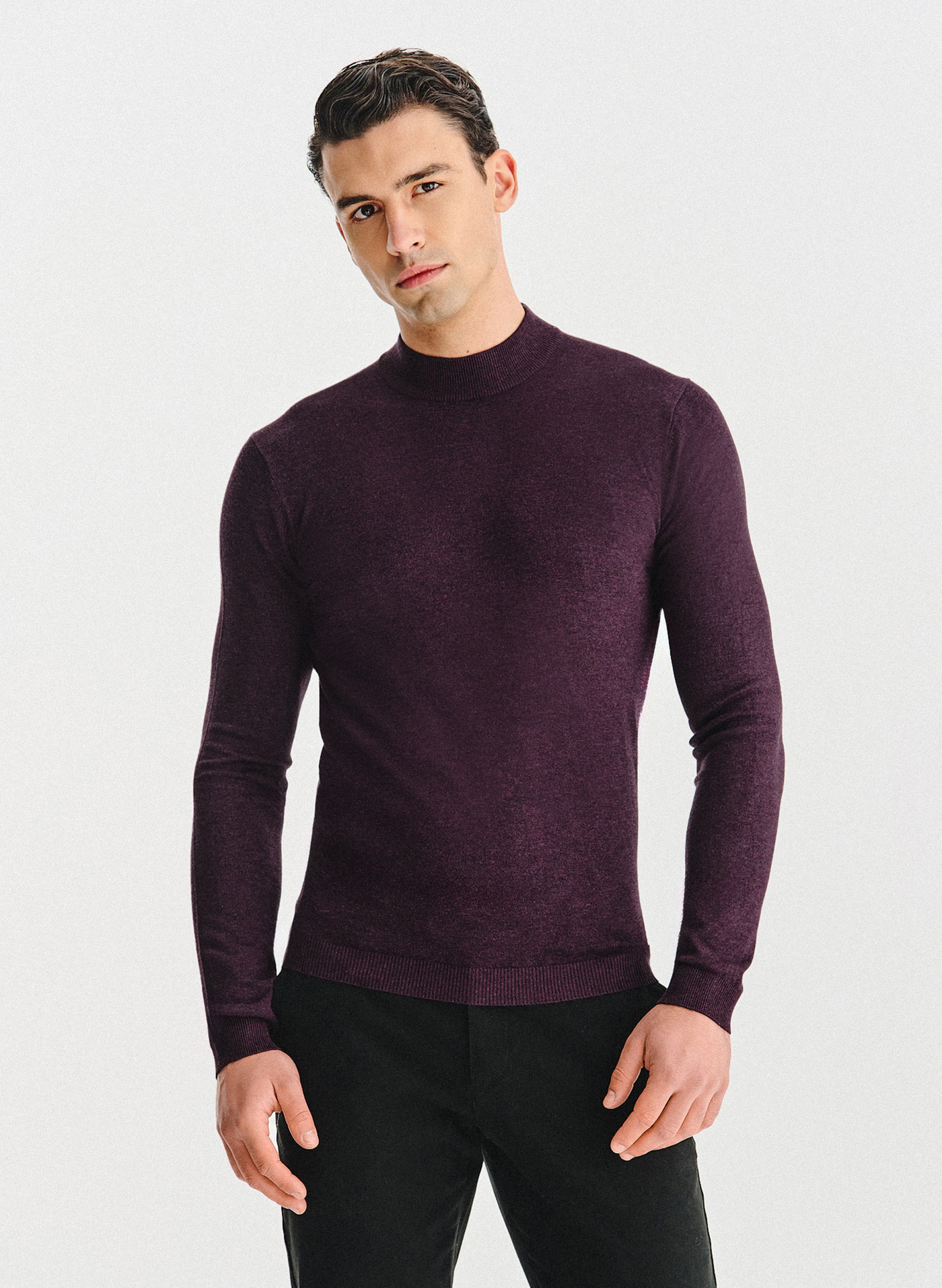 PAKO LORENTE - Półgolf męski w fioletowym kolorze - Pako Lorente