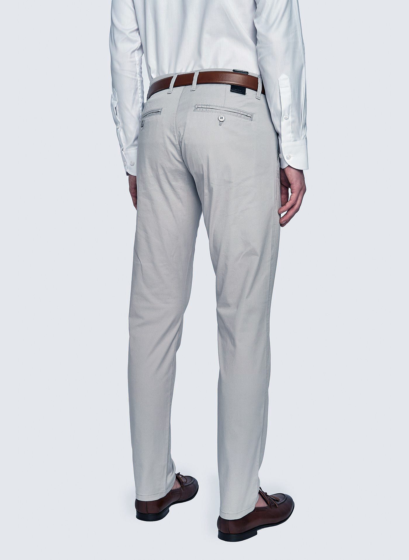 Męskie basicowe spodnie w kolorze szarym P23SB-WX-005-S-0 - Pako Lorente