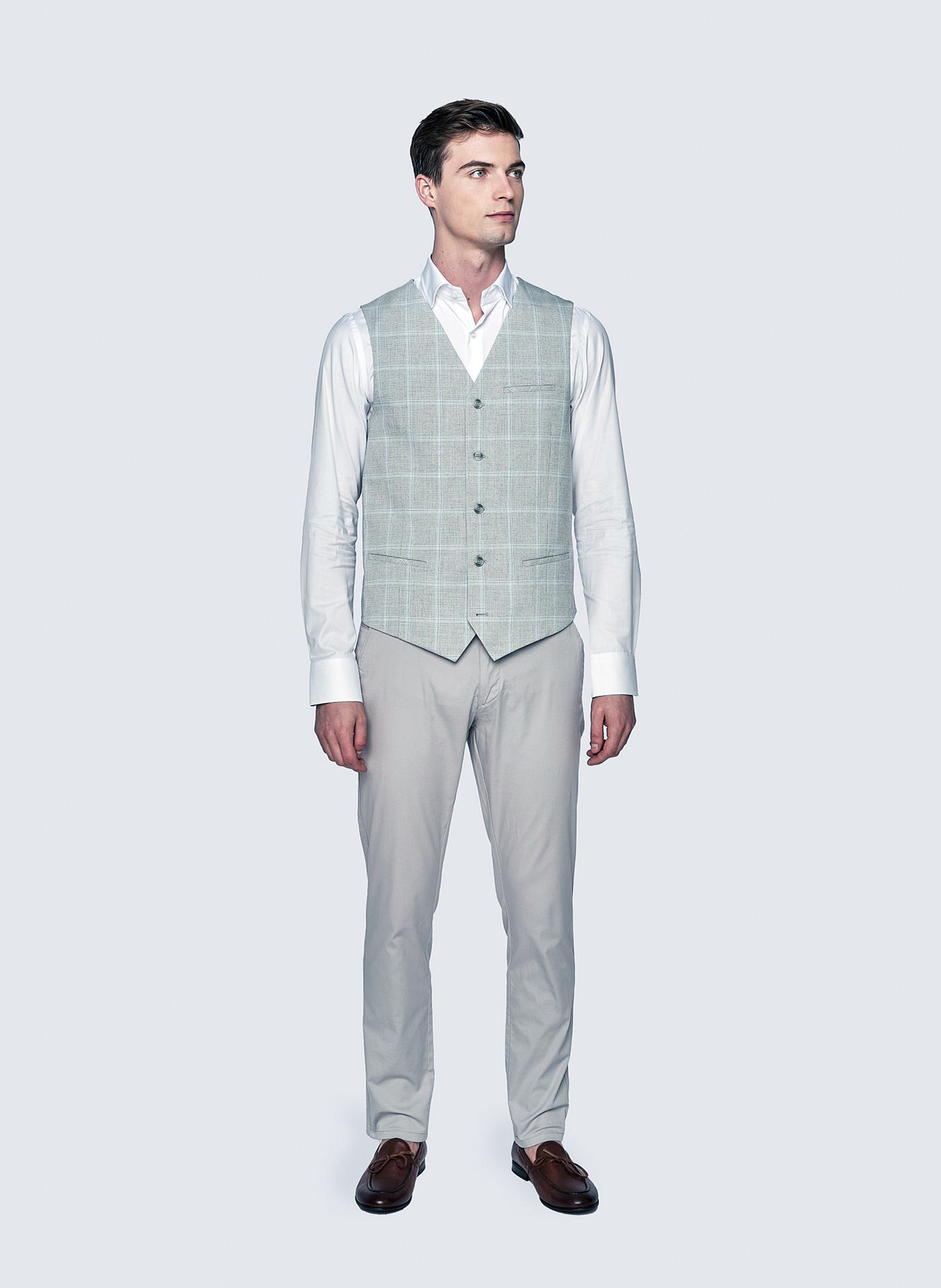 Męskie basicowe spodnie w kolorze szarym P23SB-WX-005-S-0 - Pako Lorente