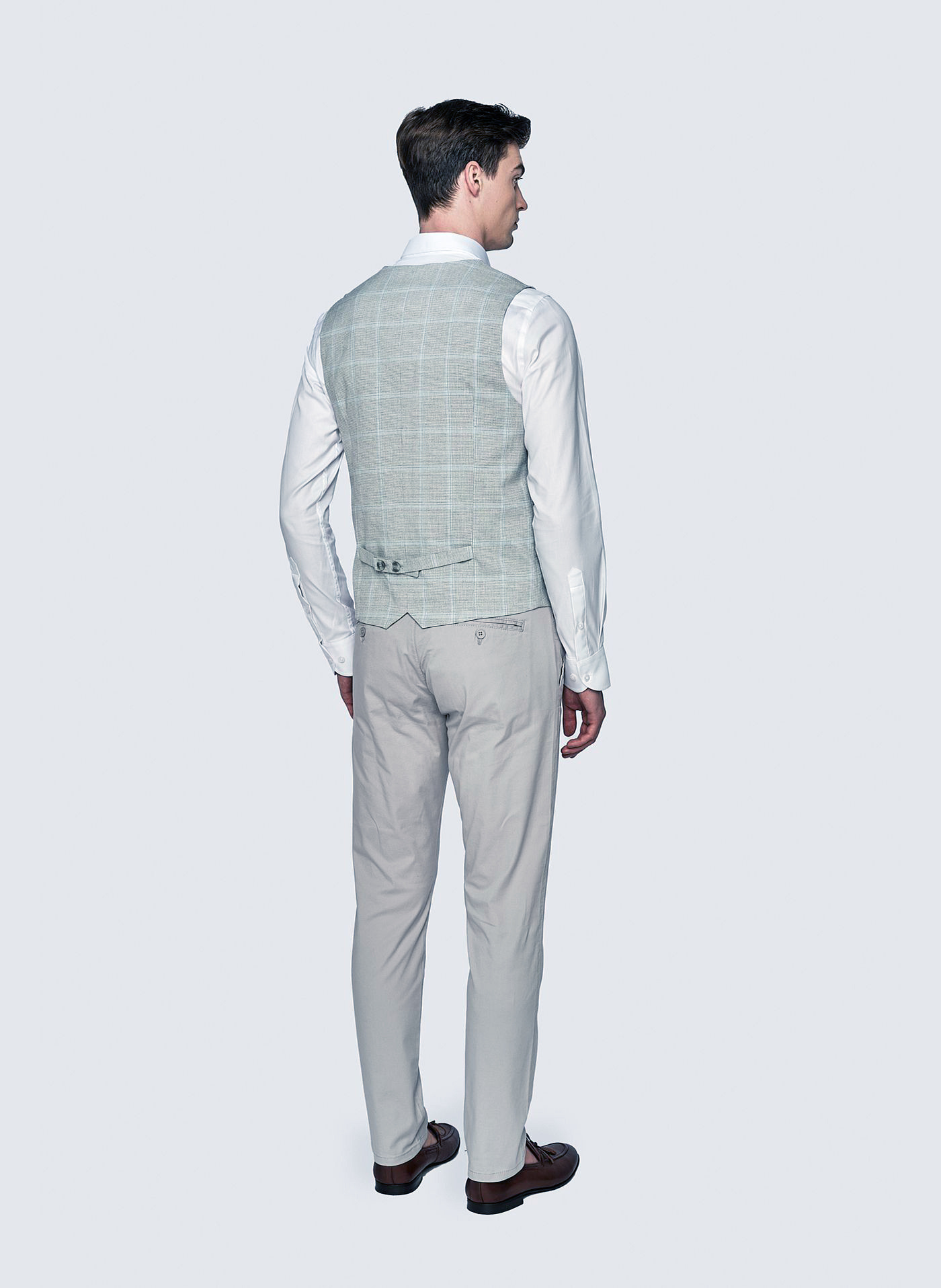 Męskie basicowe spodnie w kolorze szarym P23SB-WX-005-S-0 - Pako Lorente