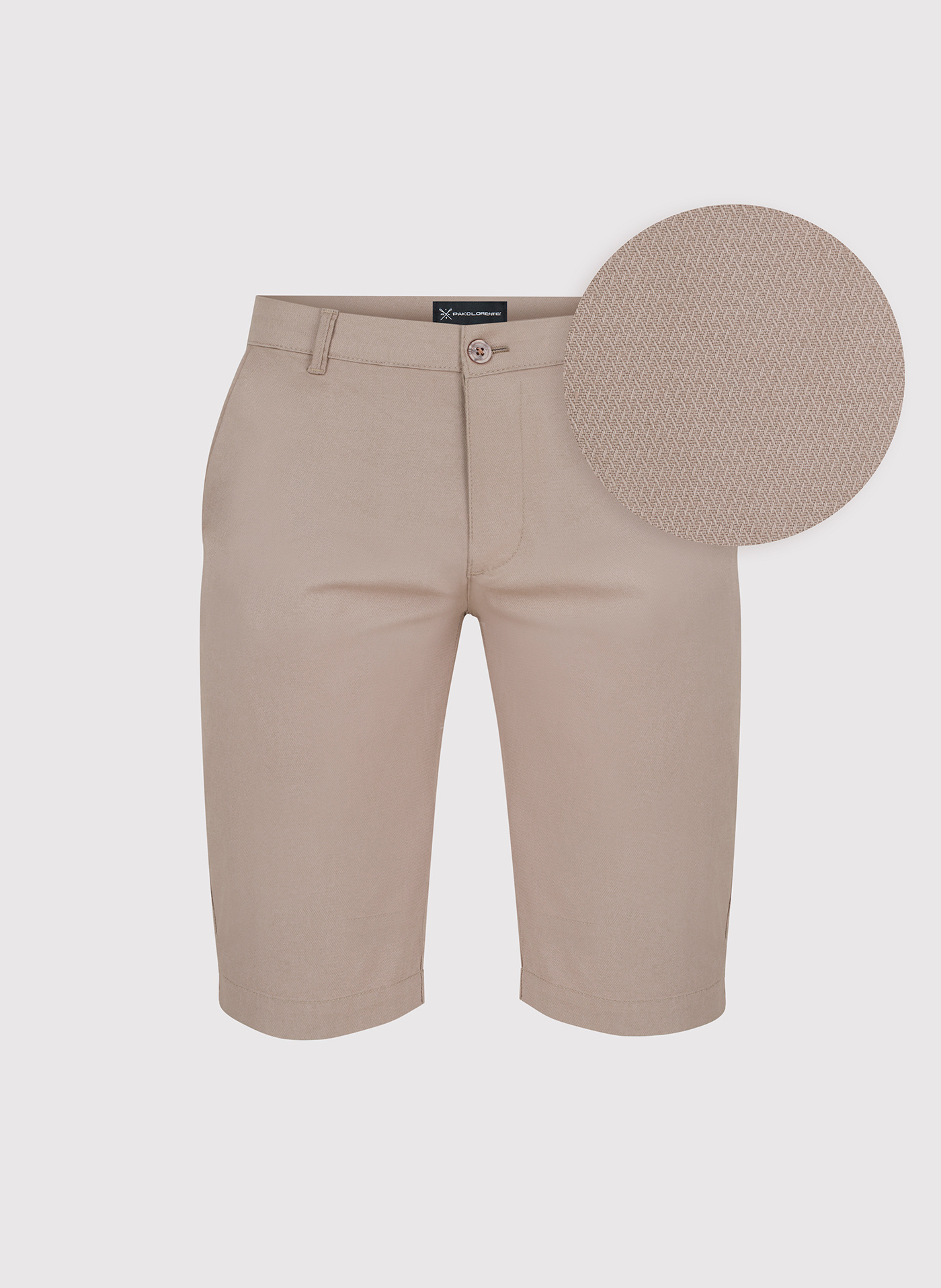 Bawełniane szorty męskie w kolorze beżowym - Pako Lorente