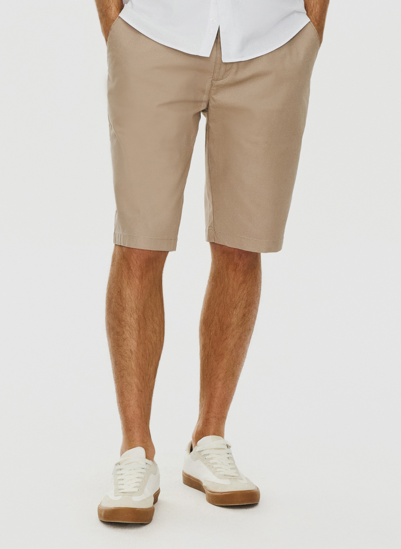 Bawełniane szorty męskie w kolorze beżowym - Pako Lorente