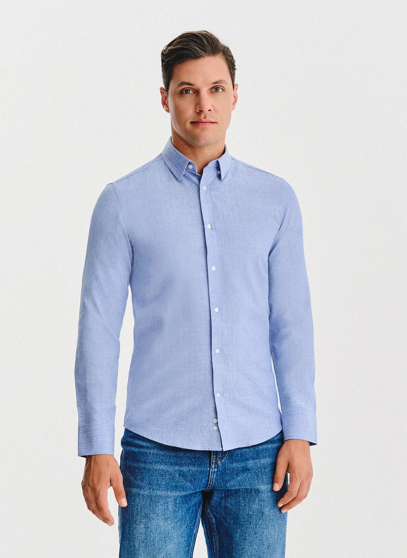 PAKO LORENTE - Niebieska koszula męska melanż - Pako Lorente