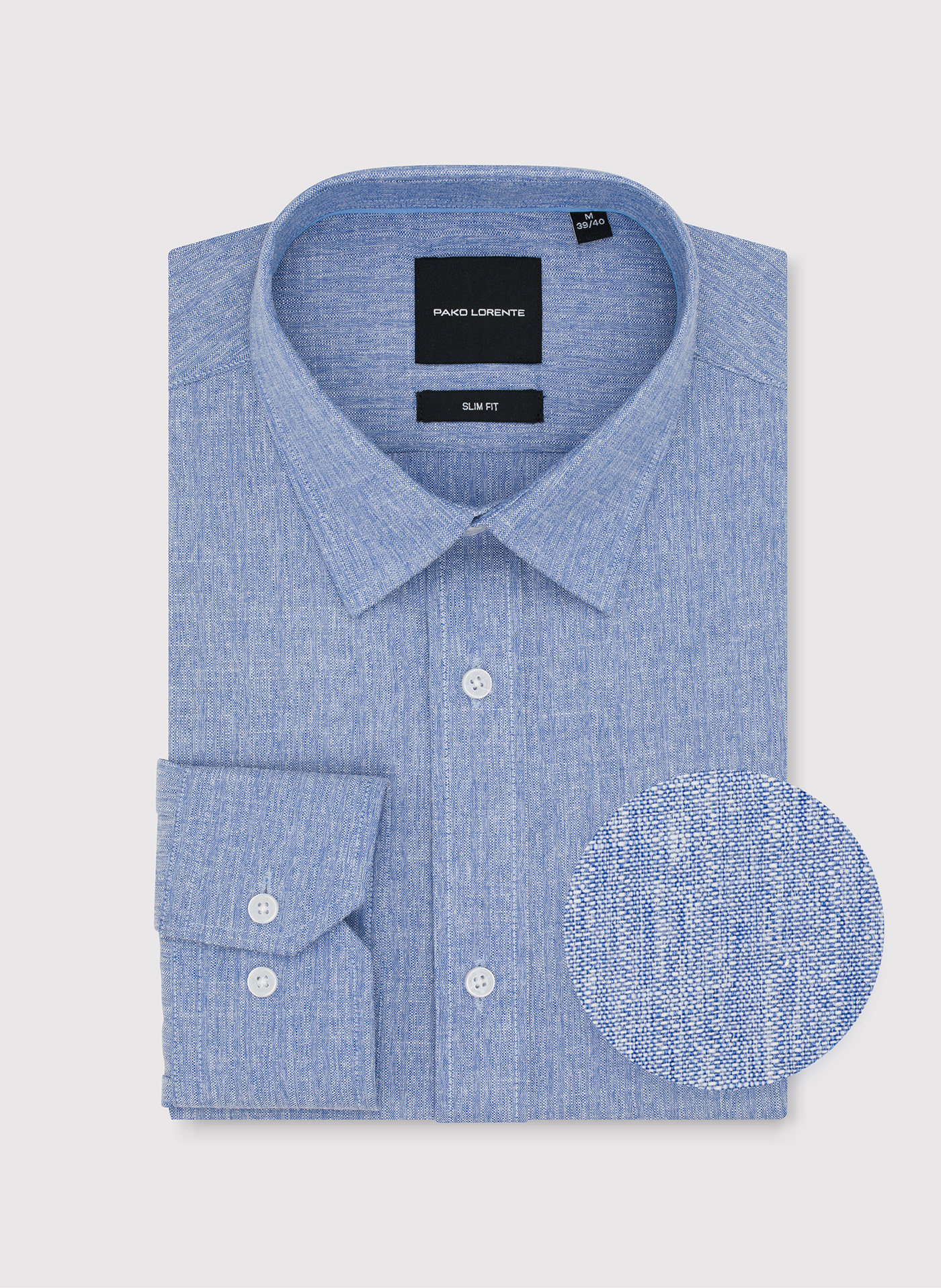 PAKO LORENTE - Niebieska koszula męska melanż - Pako Lorente