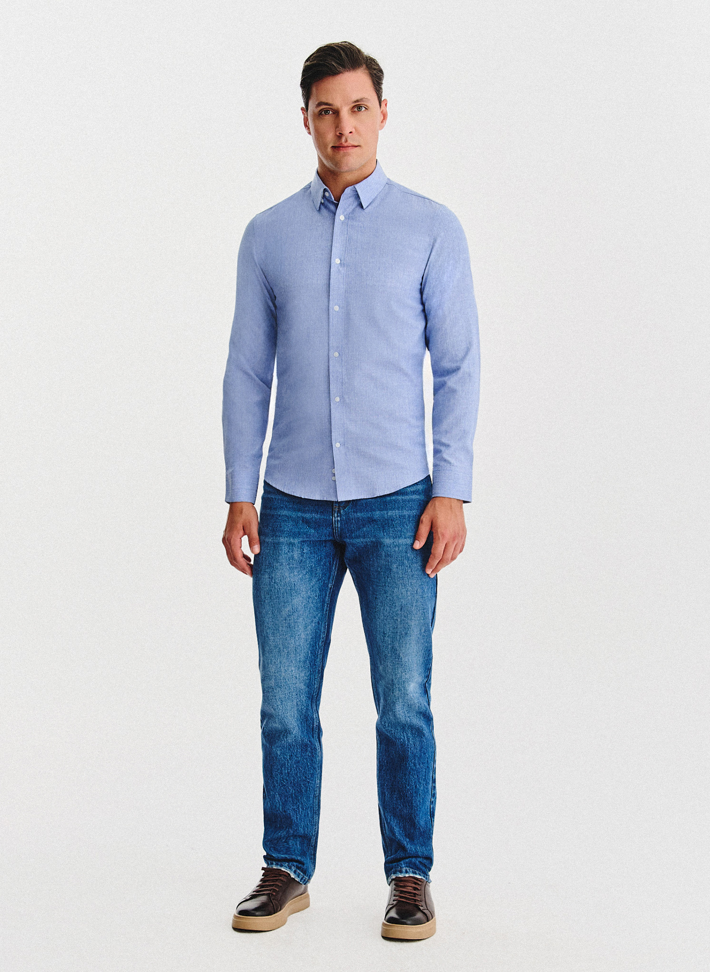 PAKO LORENTE - Niebieska koszula męska melanż - Pako Lorente
