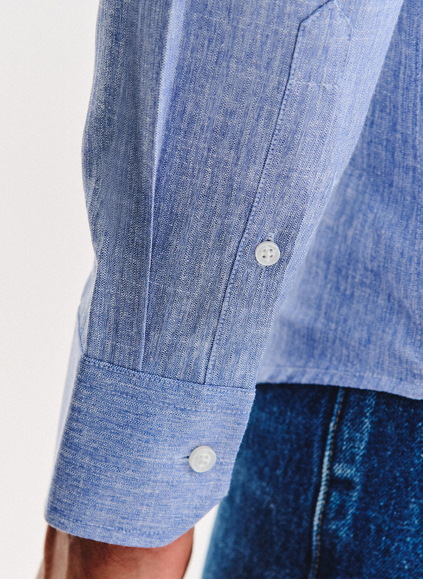 PAKO LORENTE - Niebieska koszula męska melanż - Pako Lorente