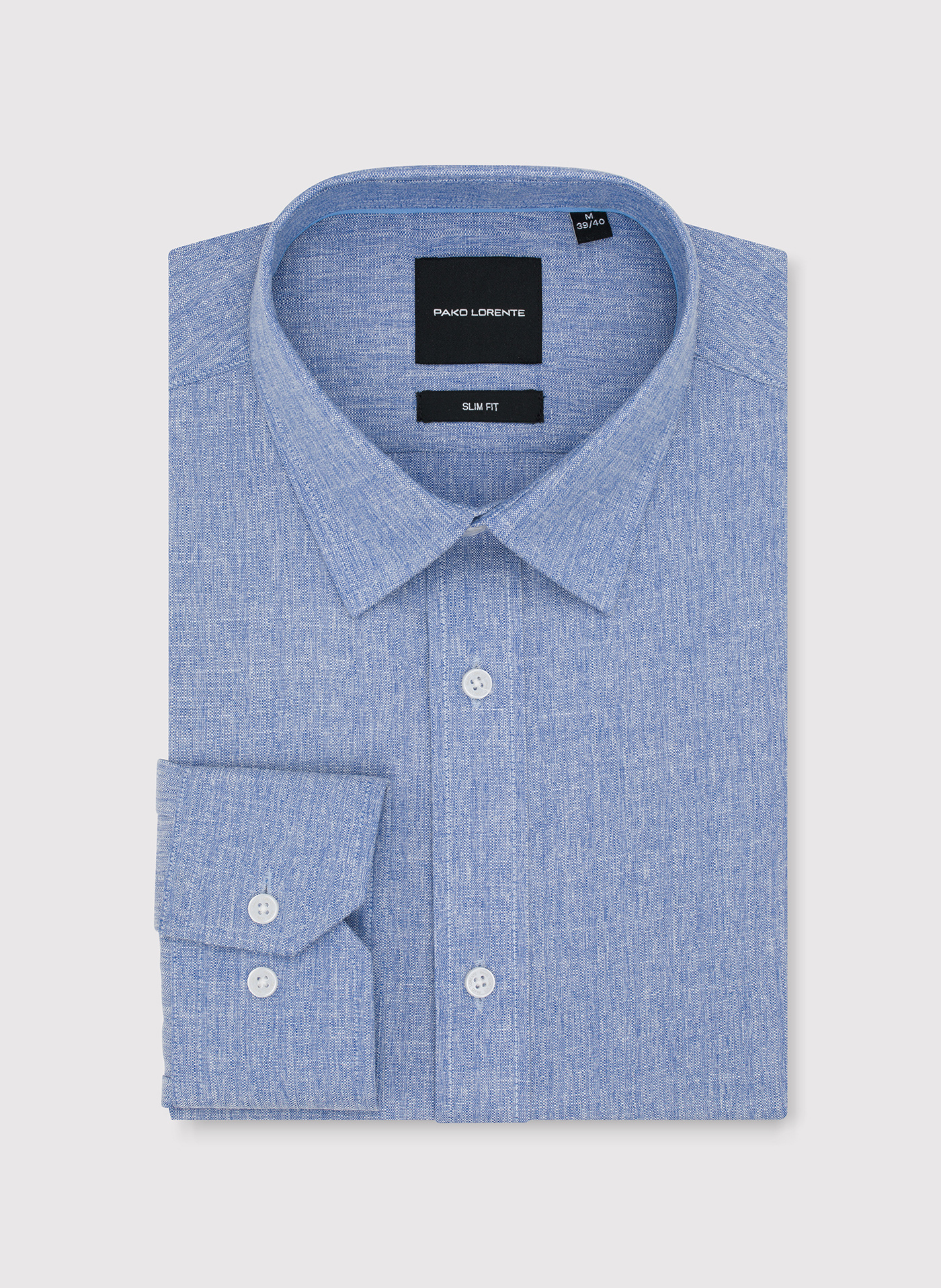 PAKO LORENTE - Niebieska koszula męska melanż - Pako Lorente