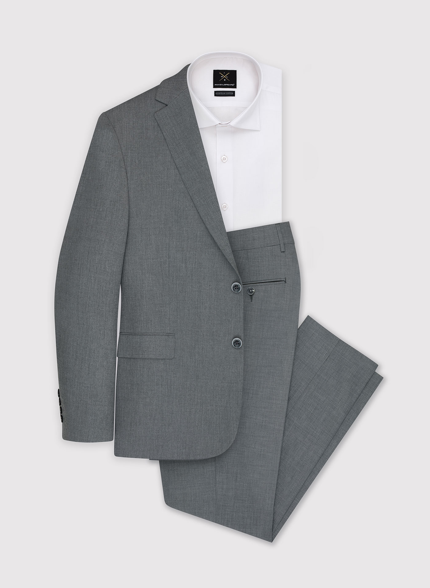 Szare gładkie spodnie garniturowe - Pako Lorente