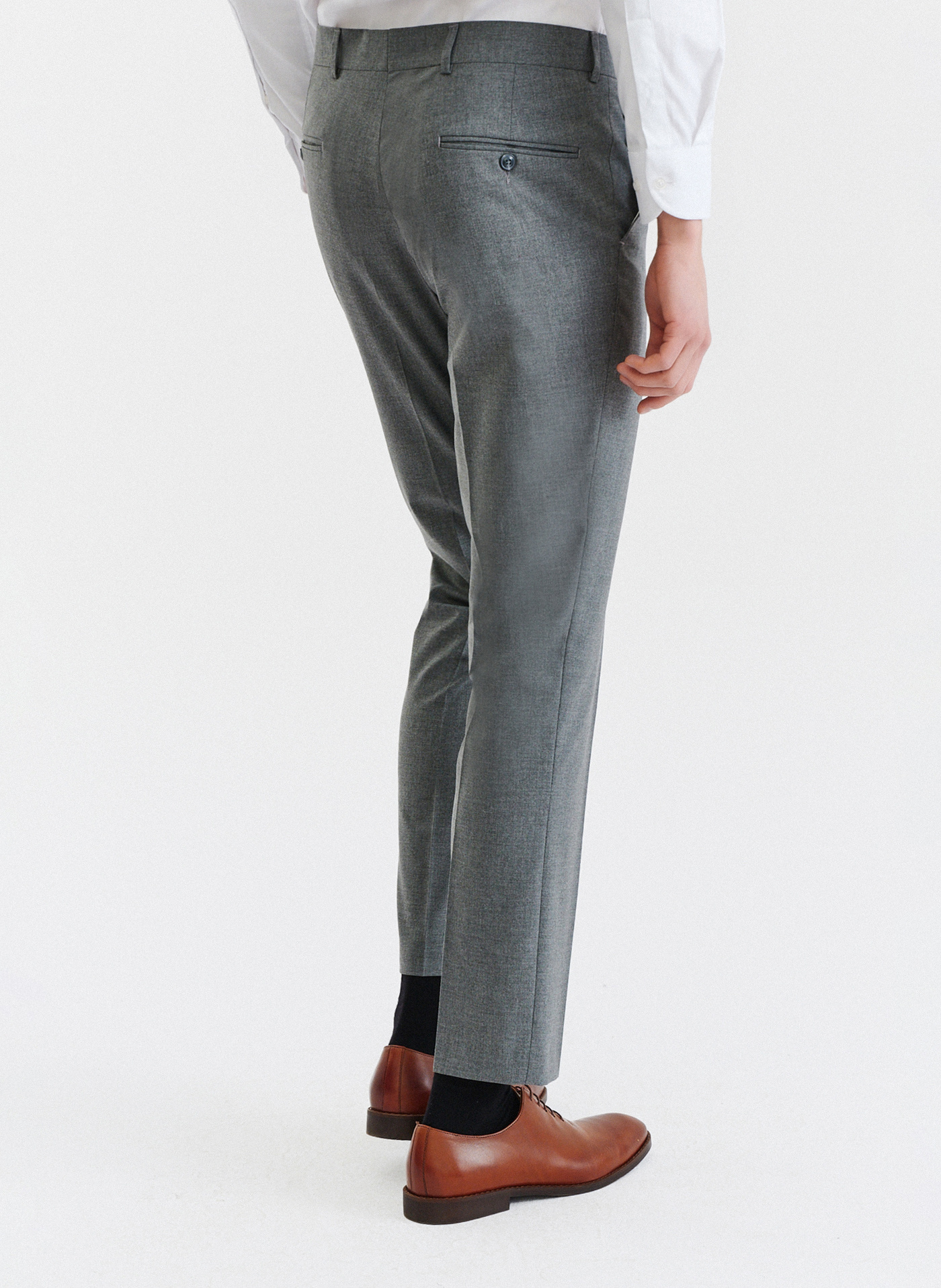 Szare gładkie spodnie garniturowe - Pako Lorente