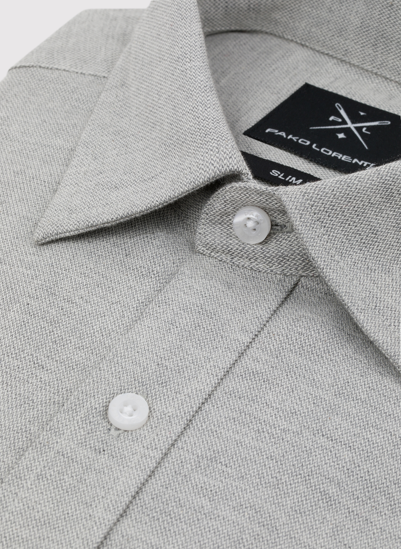 Zielono-szara bawełniana koszula męska - Pako Lorente