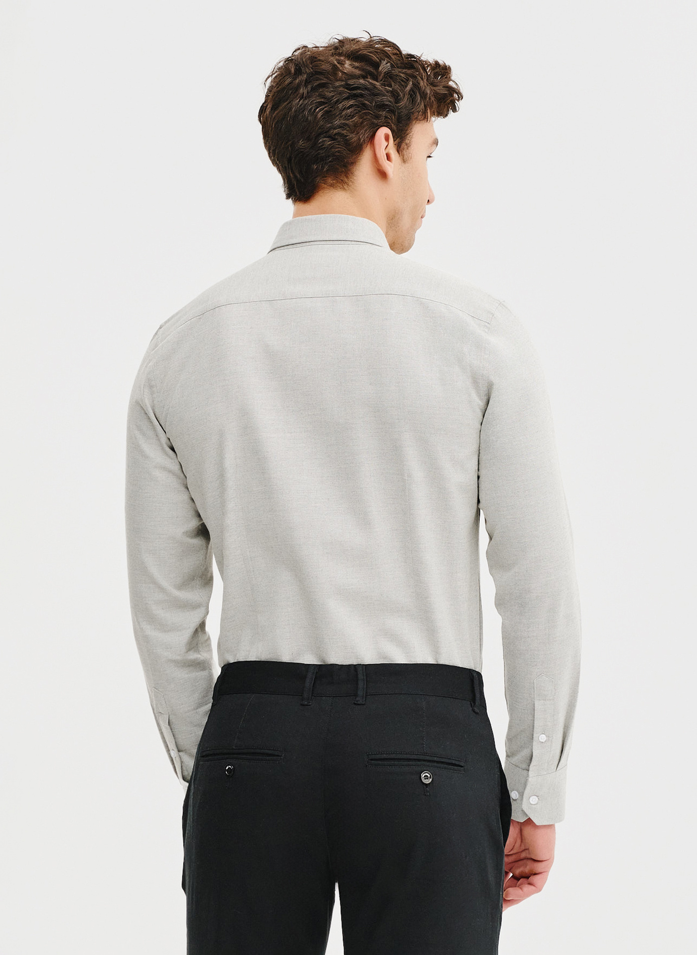 Zielono-szara bawełniana koszula męska - Pako Lorente