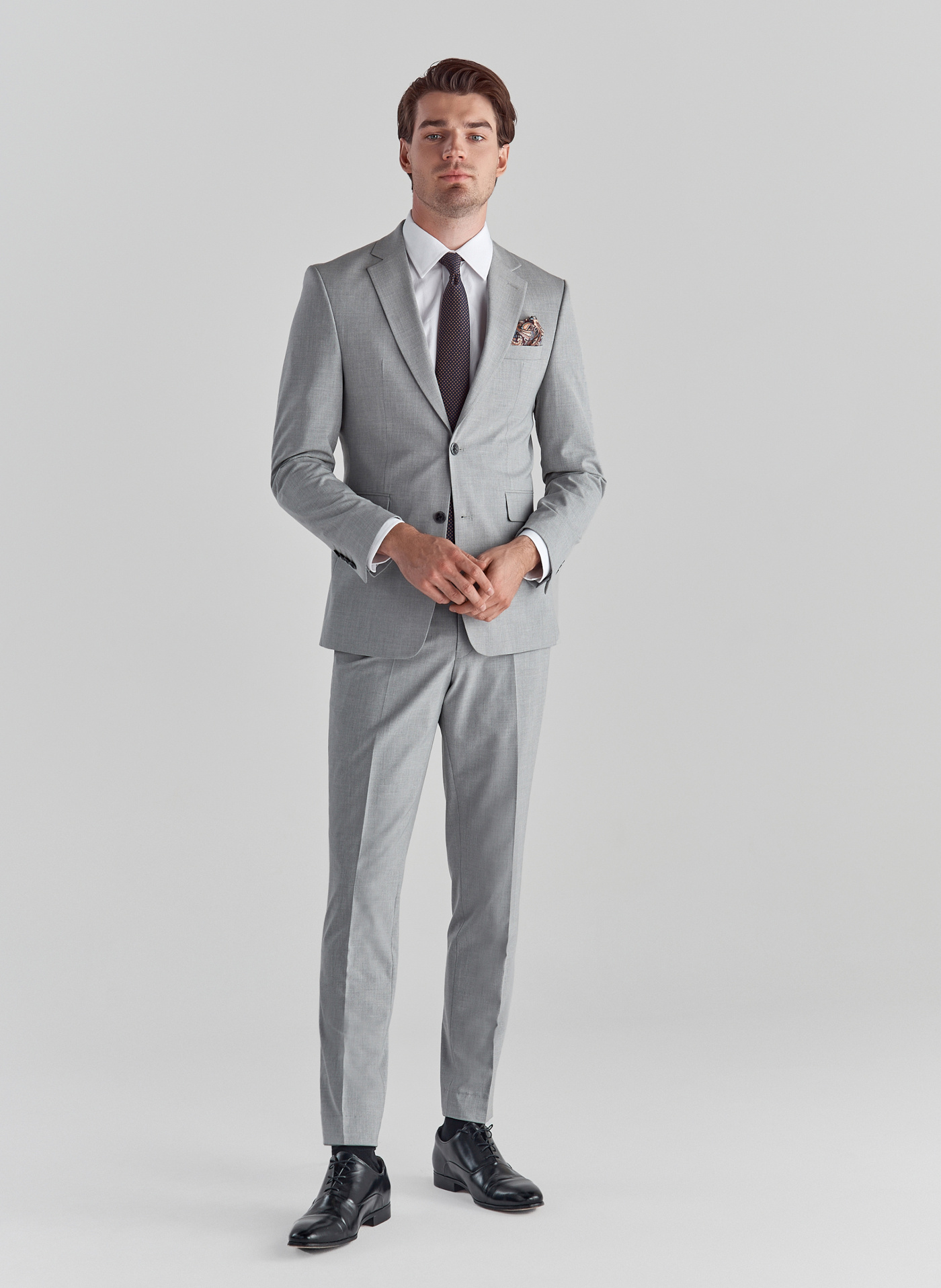 Szare spodnie garniturowe P22SF-6G-006-S-S - Pako Lorente