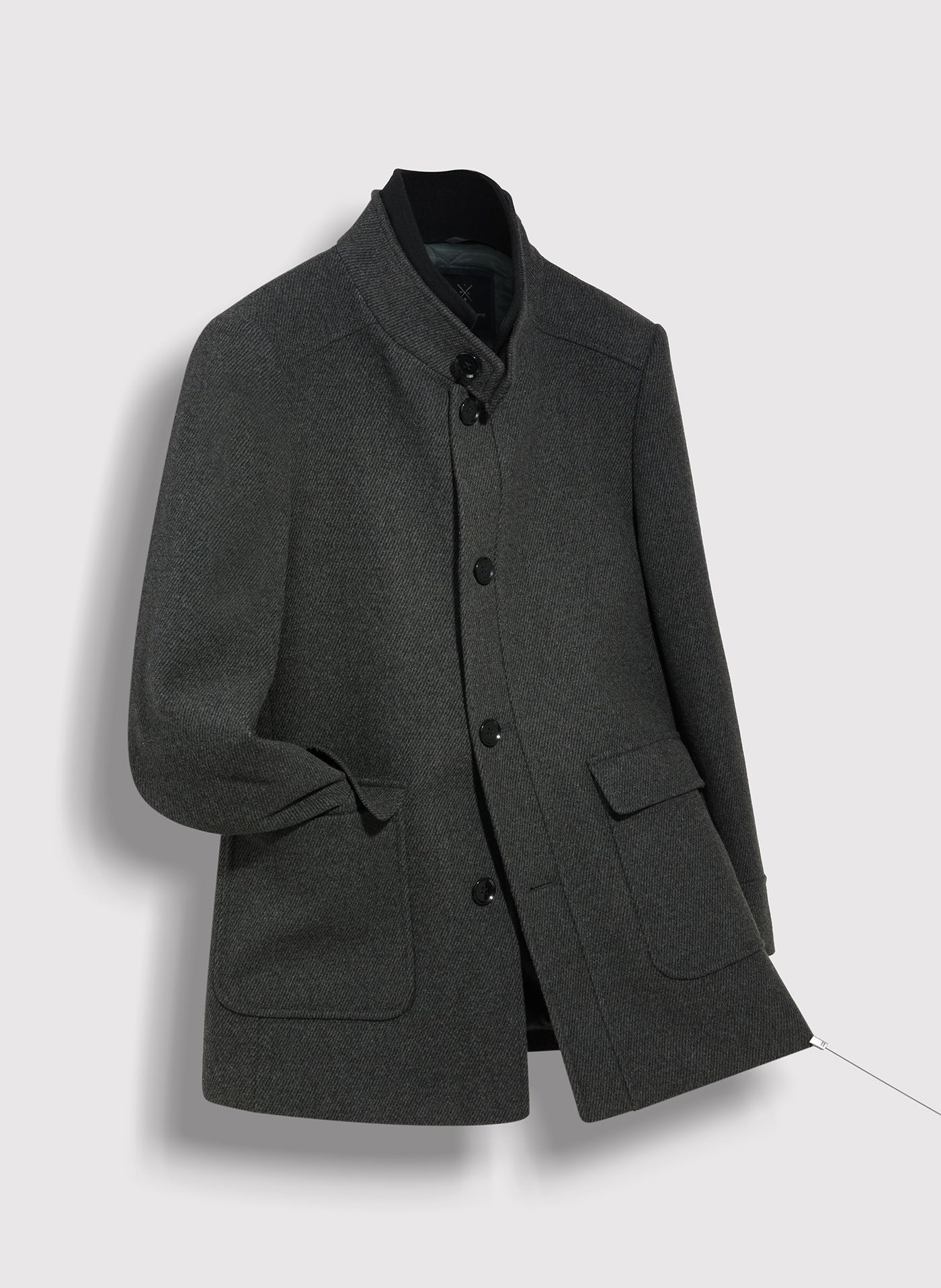 Szary płaszcz zapinany na guziki - Pako Lorente