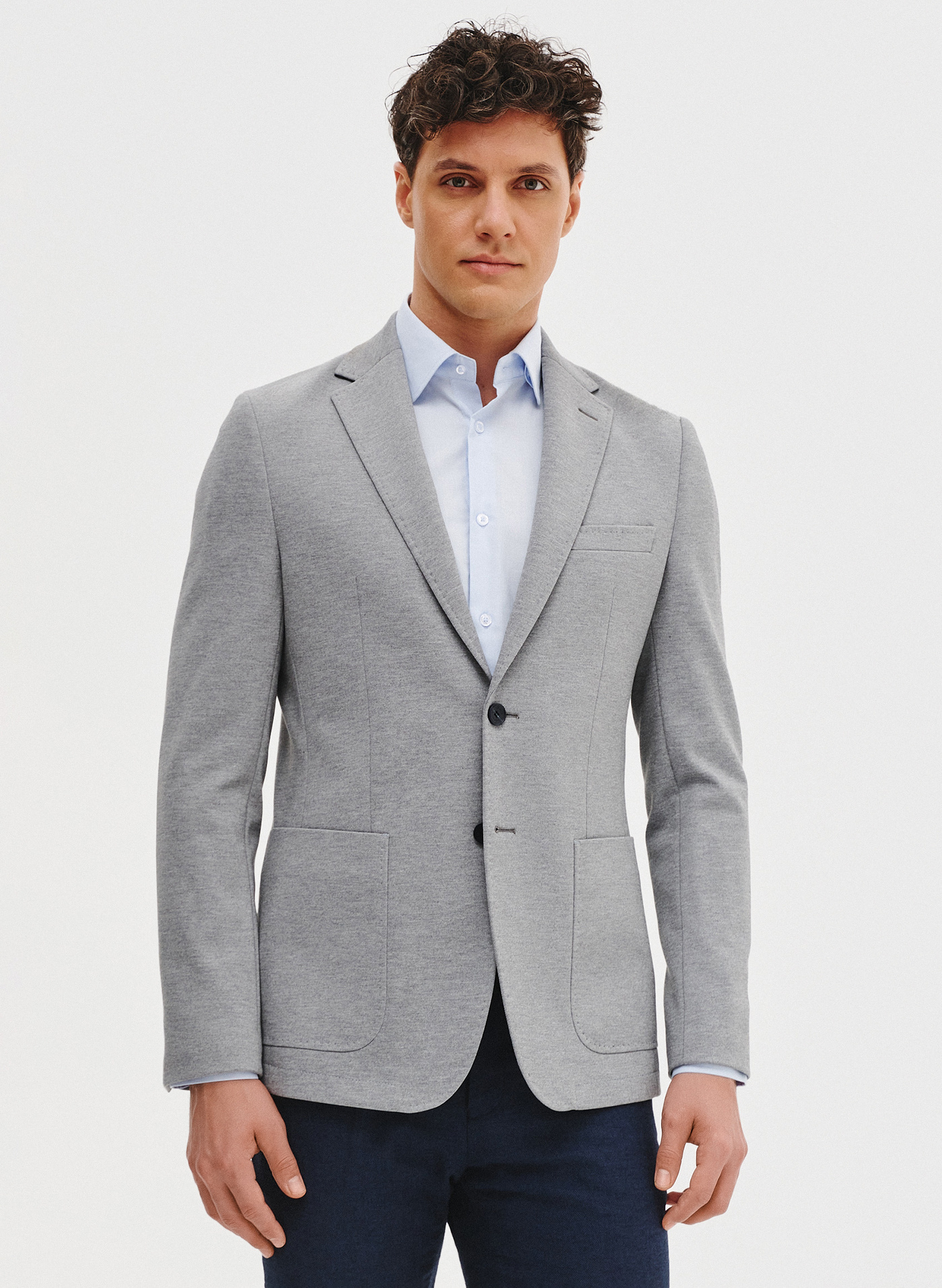 PAKO LORENTE - Jasnoszara marynarka z dzianiny - Pako Lorente